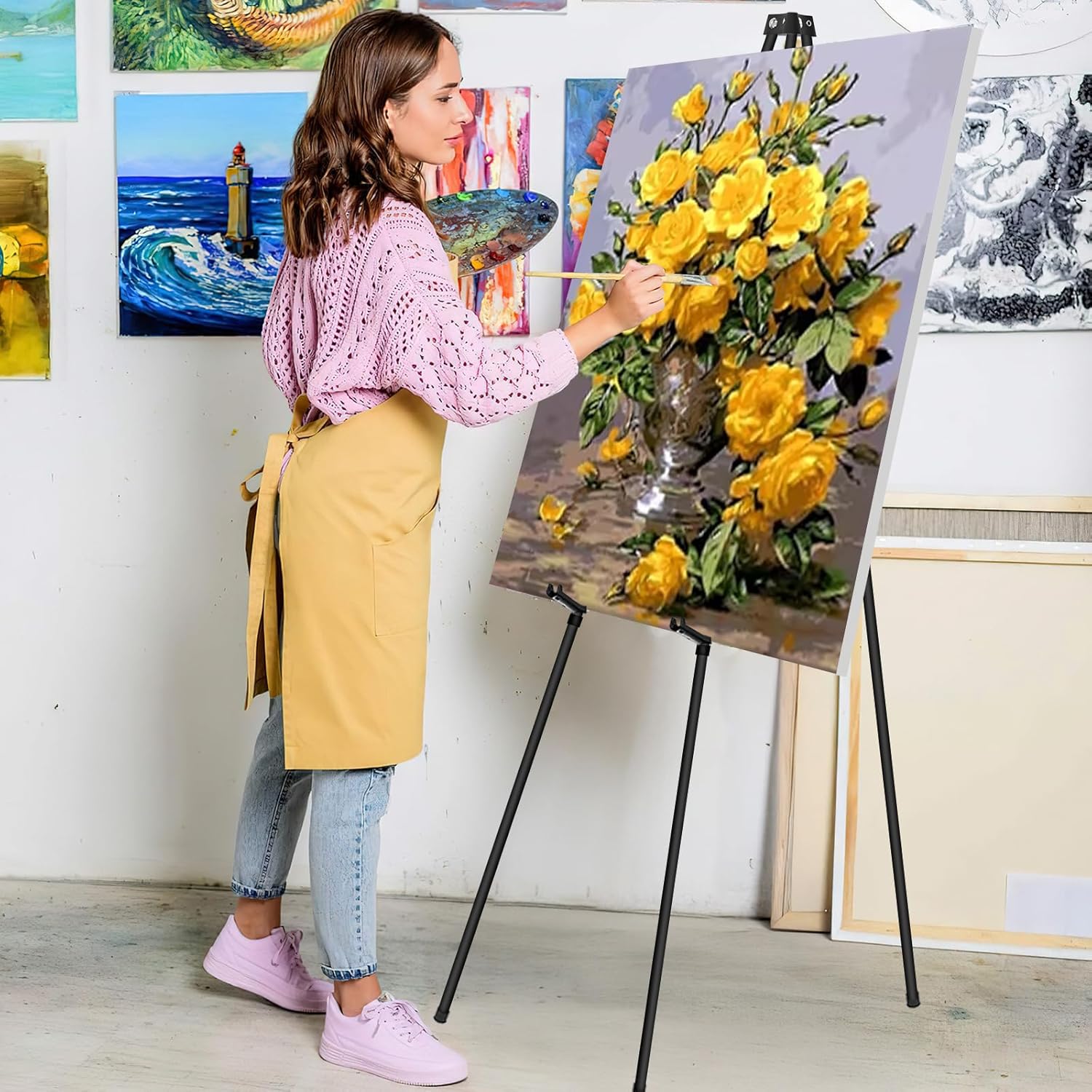 6 Pcs Thickened Metal Easel Stand for Sign - Collapsible and Portable