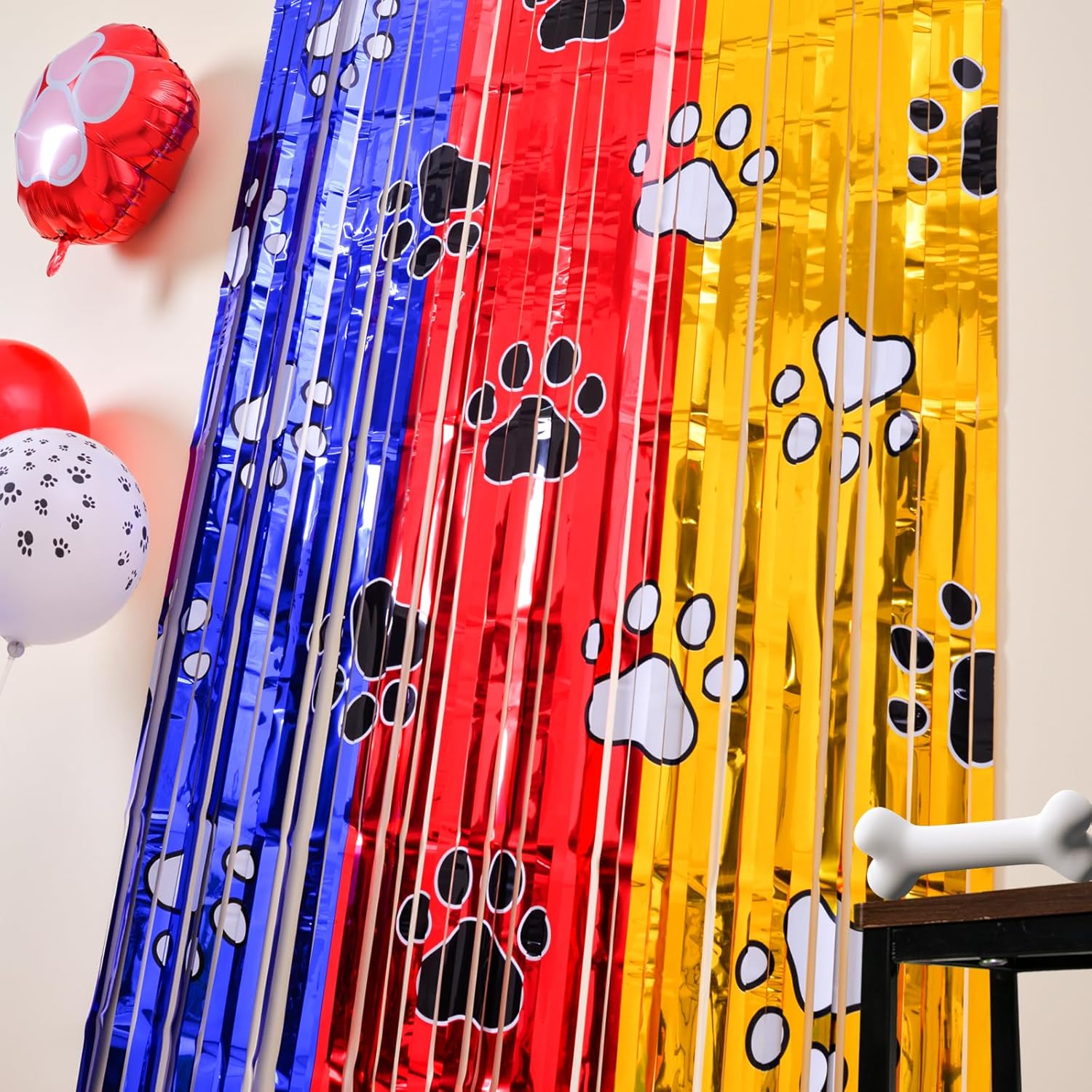 Paw Birthday Decorations 2 Pack Gold Red Blue