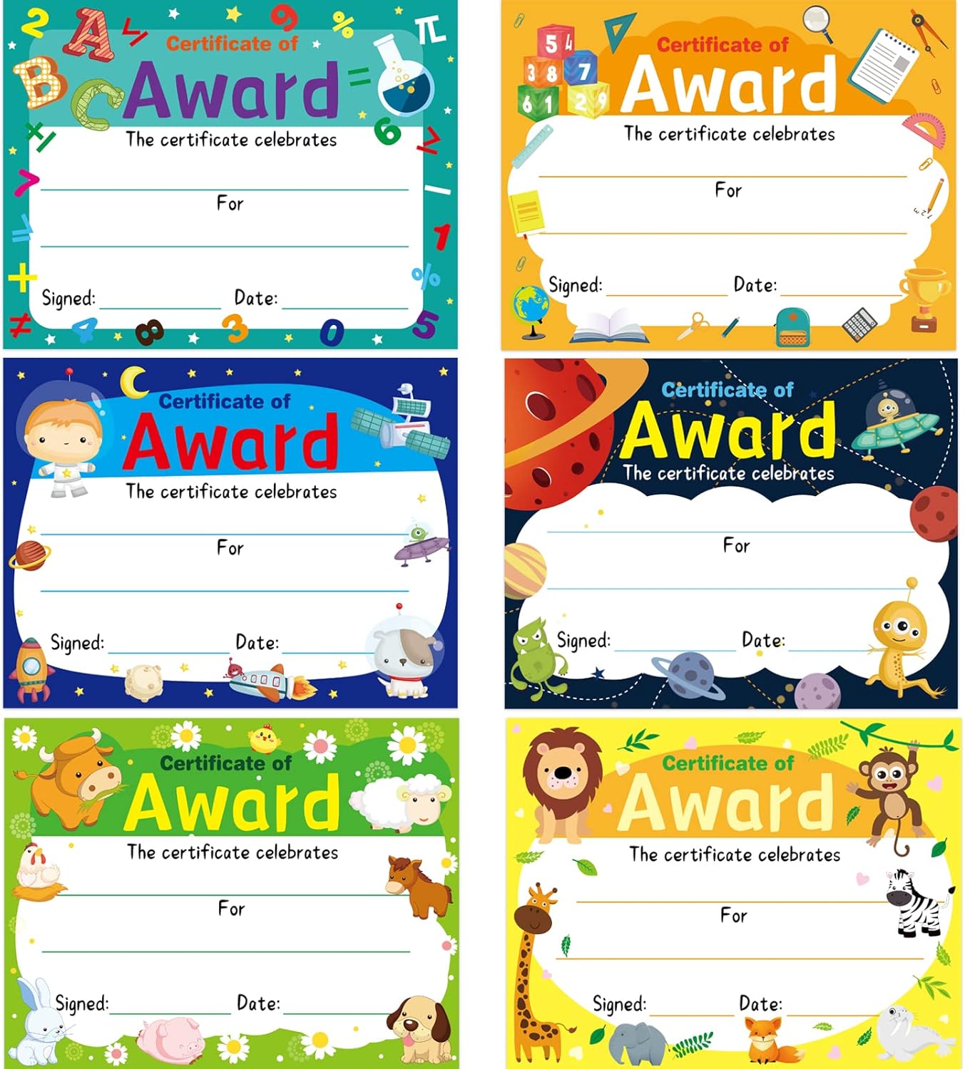 Fancy Land 30 Pcs Award Certificates with Stickers