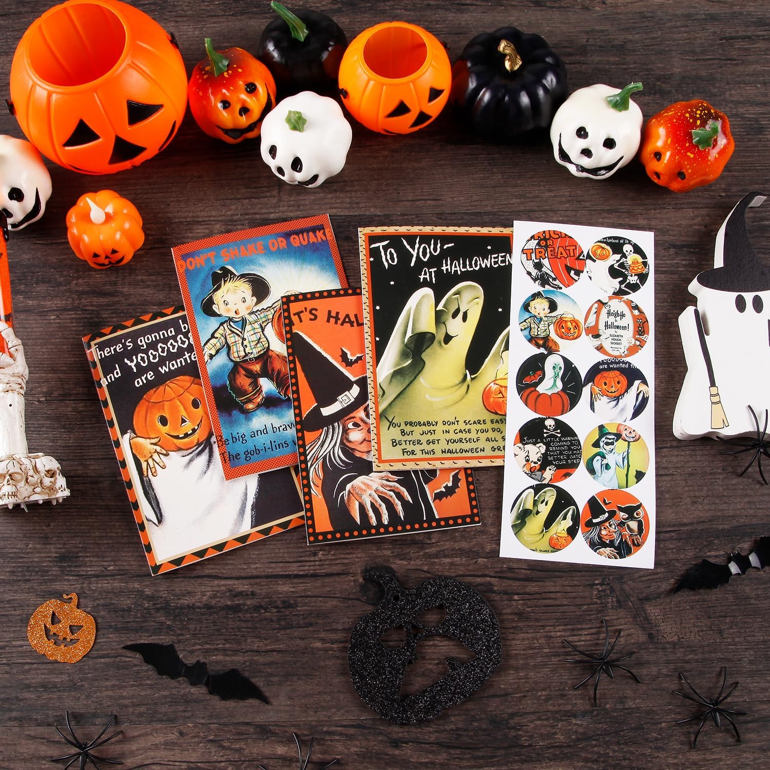 30 Pcs Halloween Greeting Cards with Envelopes and Stickers