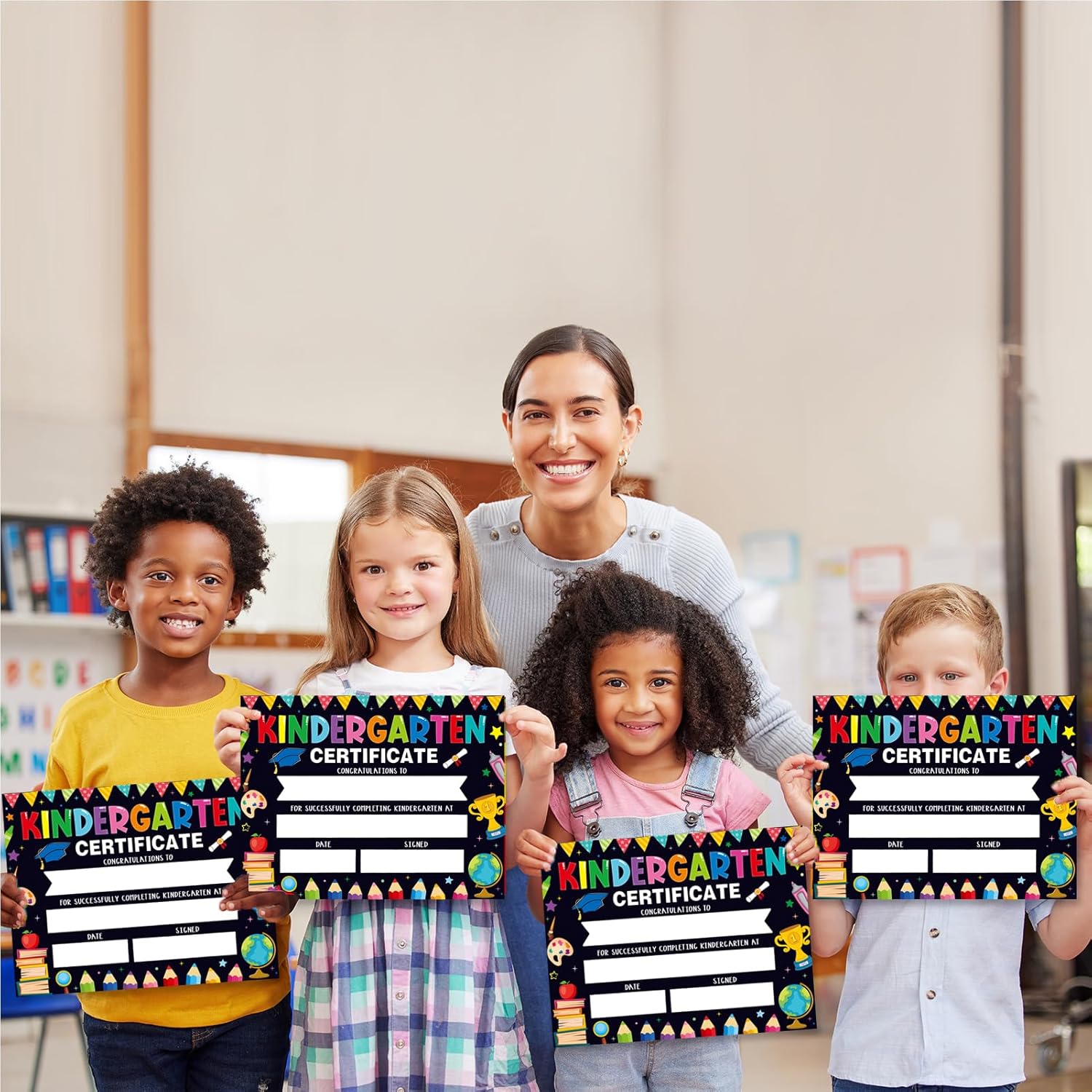 30 Piece Kindergarten Graduation Certificates - Black 85x11 Inches