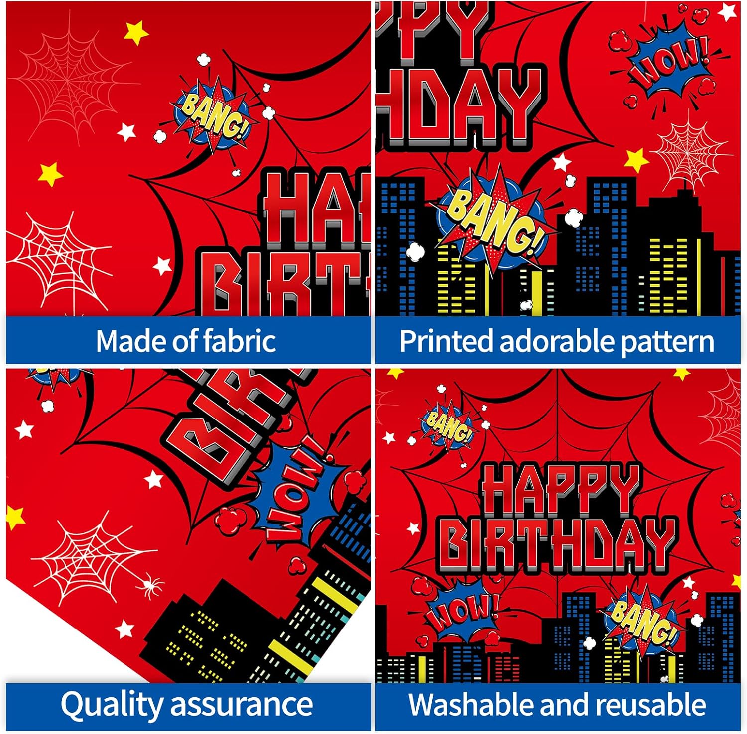 Red Spider Web Party Photo Background Decor Set