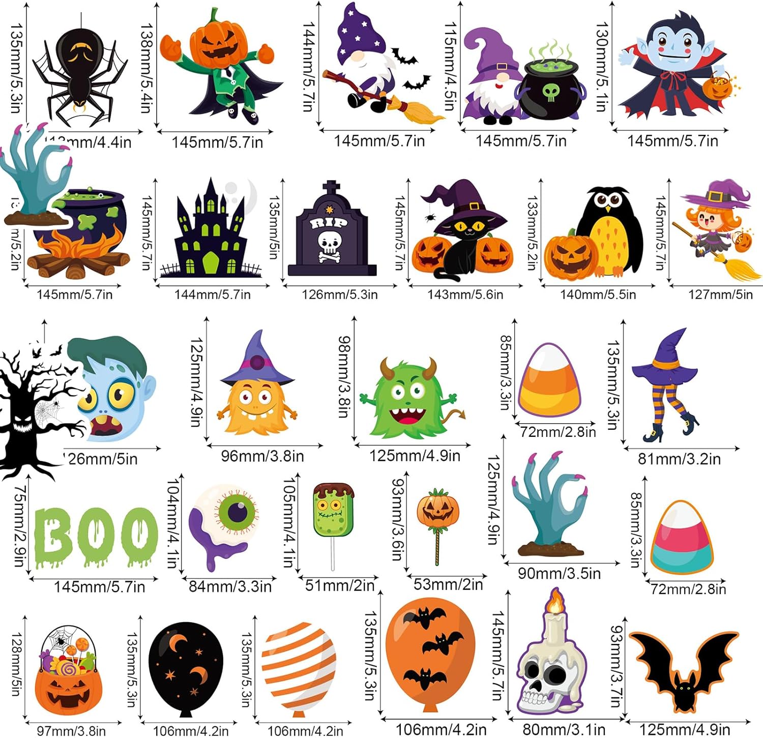 Halloween Bulletin Board Decorations with 81 Cutouts