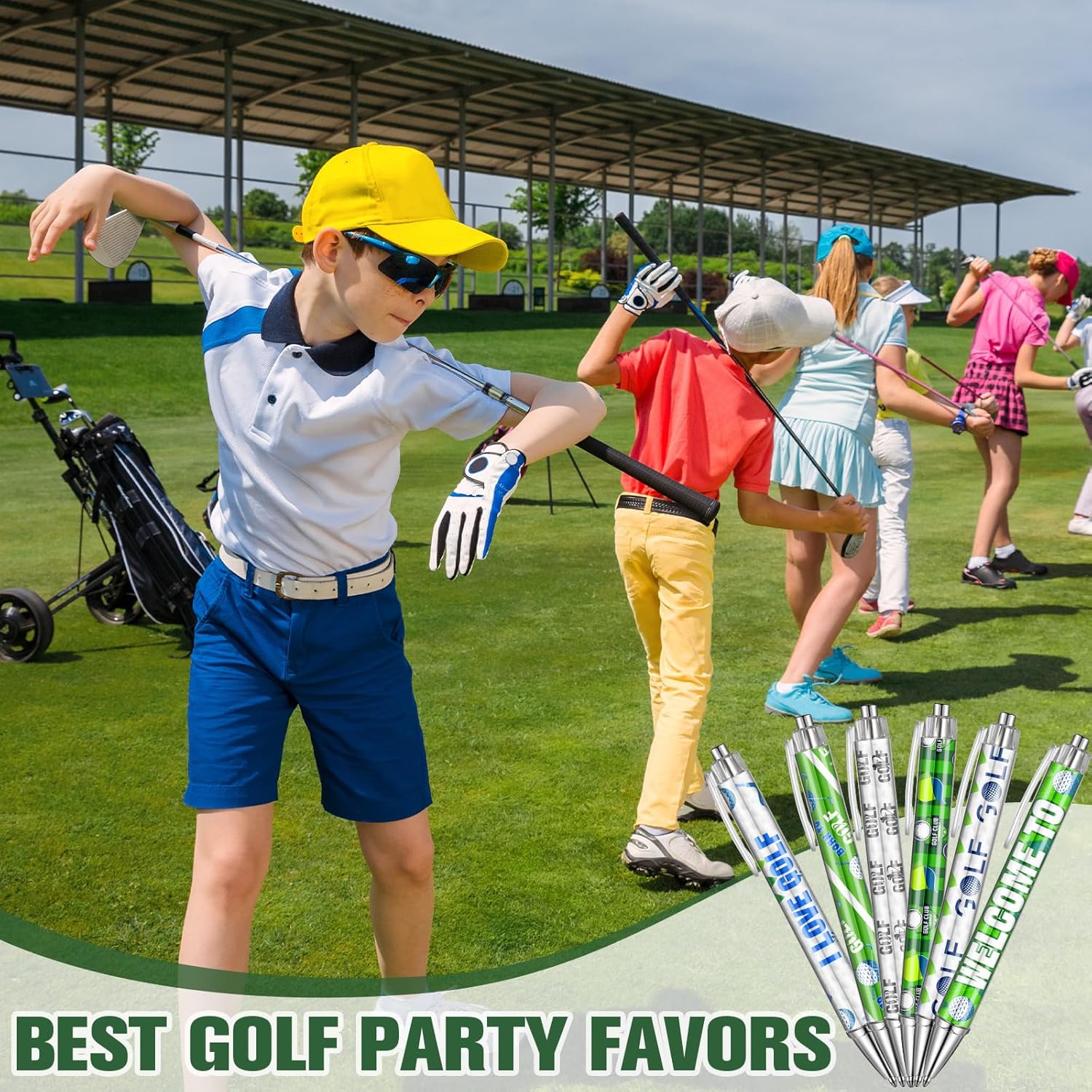 48 Golf Themed Birthday Party Pens with Golf Ball Design