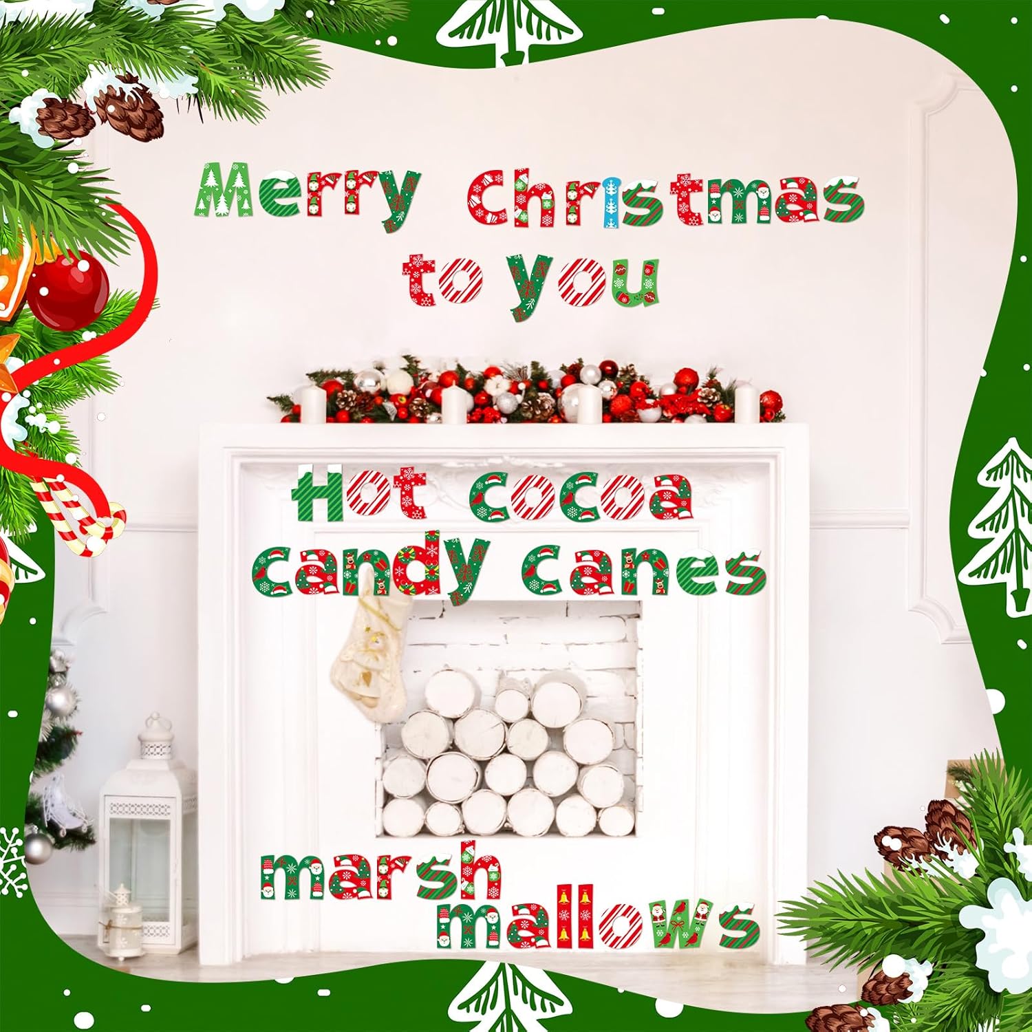 216 Pcs Christmas Bulletin Board Decor Set