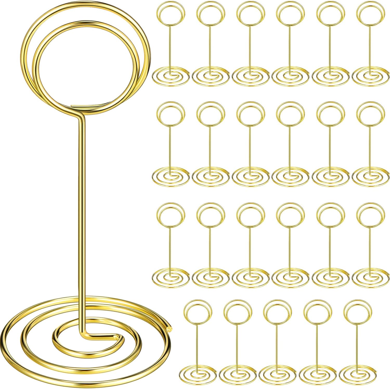 TecUnite 335 Inch Gold Table Number Holder with 48 Pieces