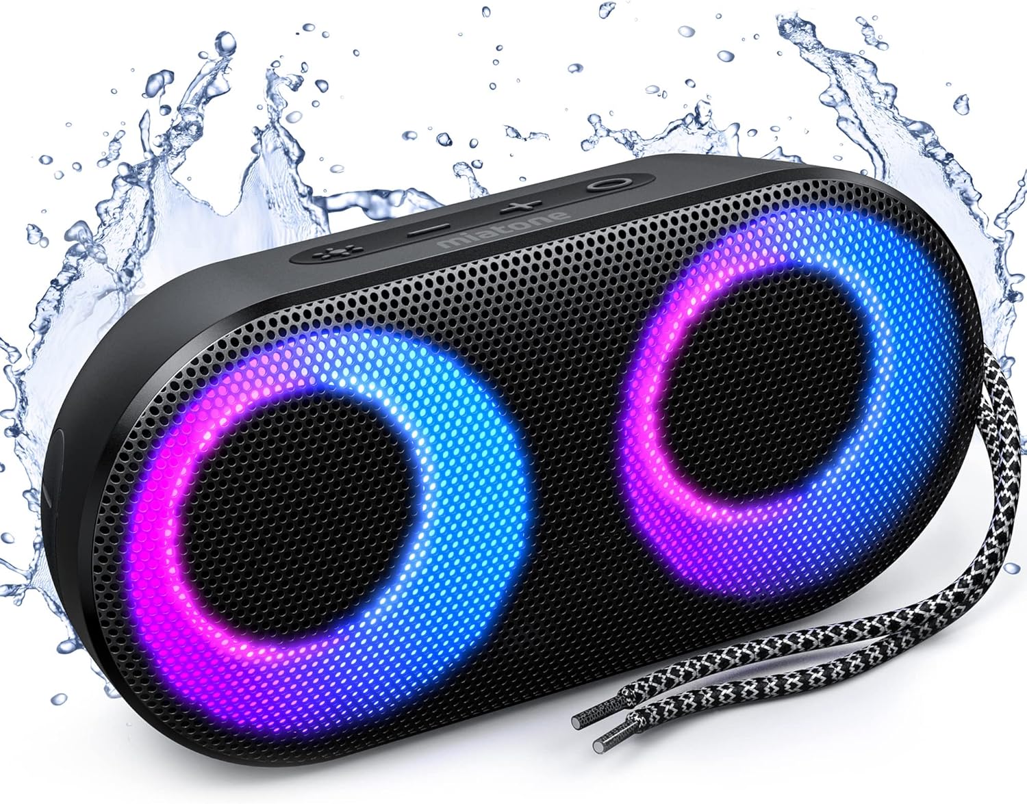 MIATONE Drum Shower Speaker with LED Lights and Bluetooth 53