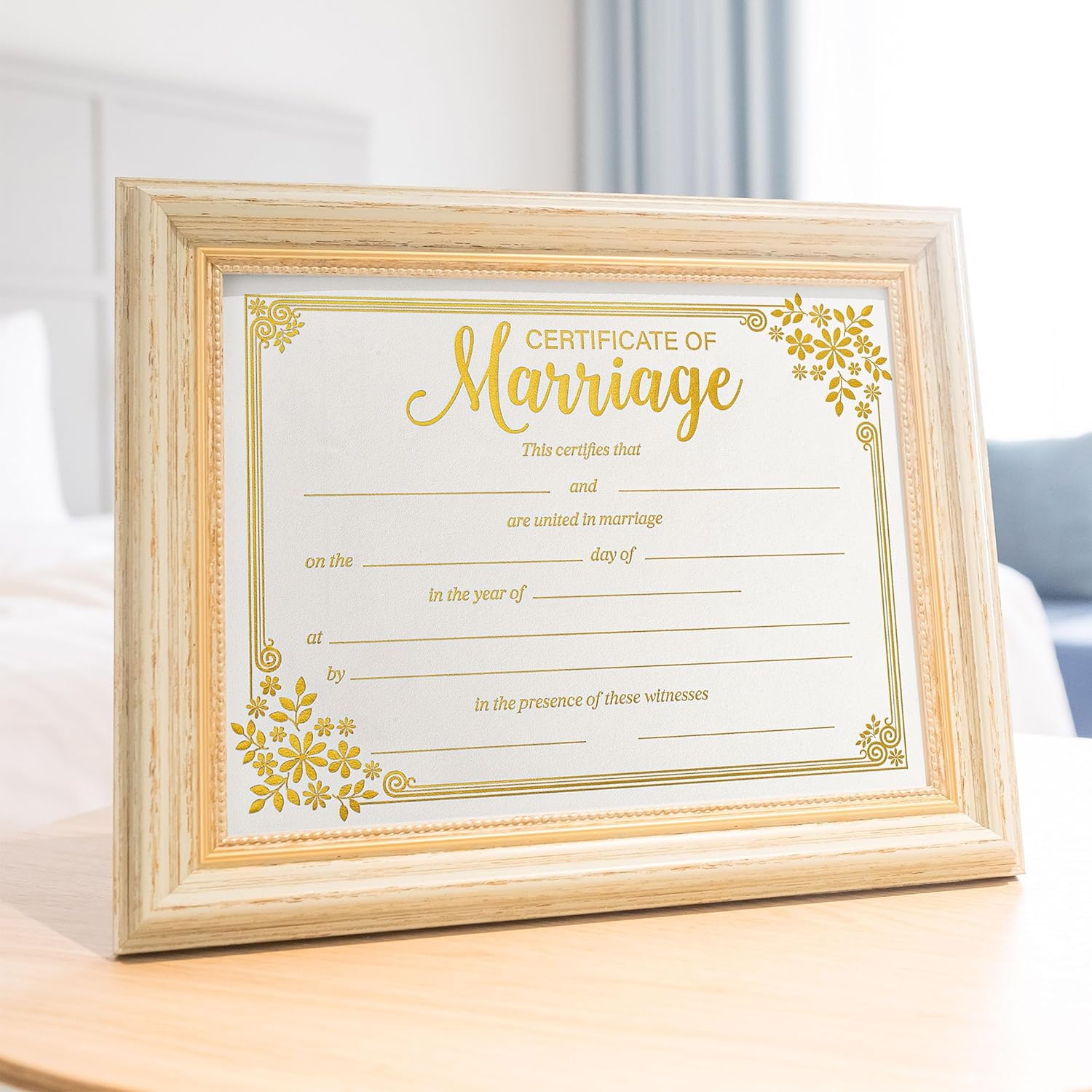 Lesnala 25Pcs Gold Foil Wedding Certificate Blank Paper for Ceremony