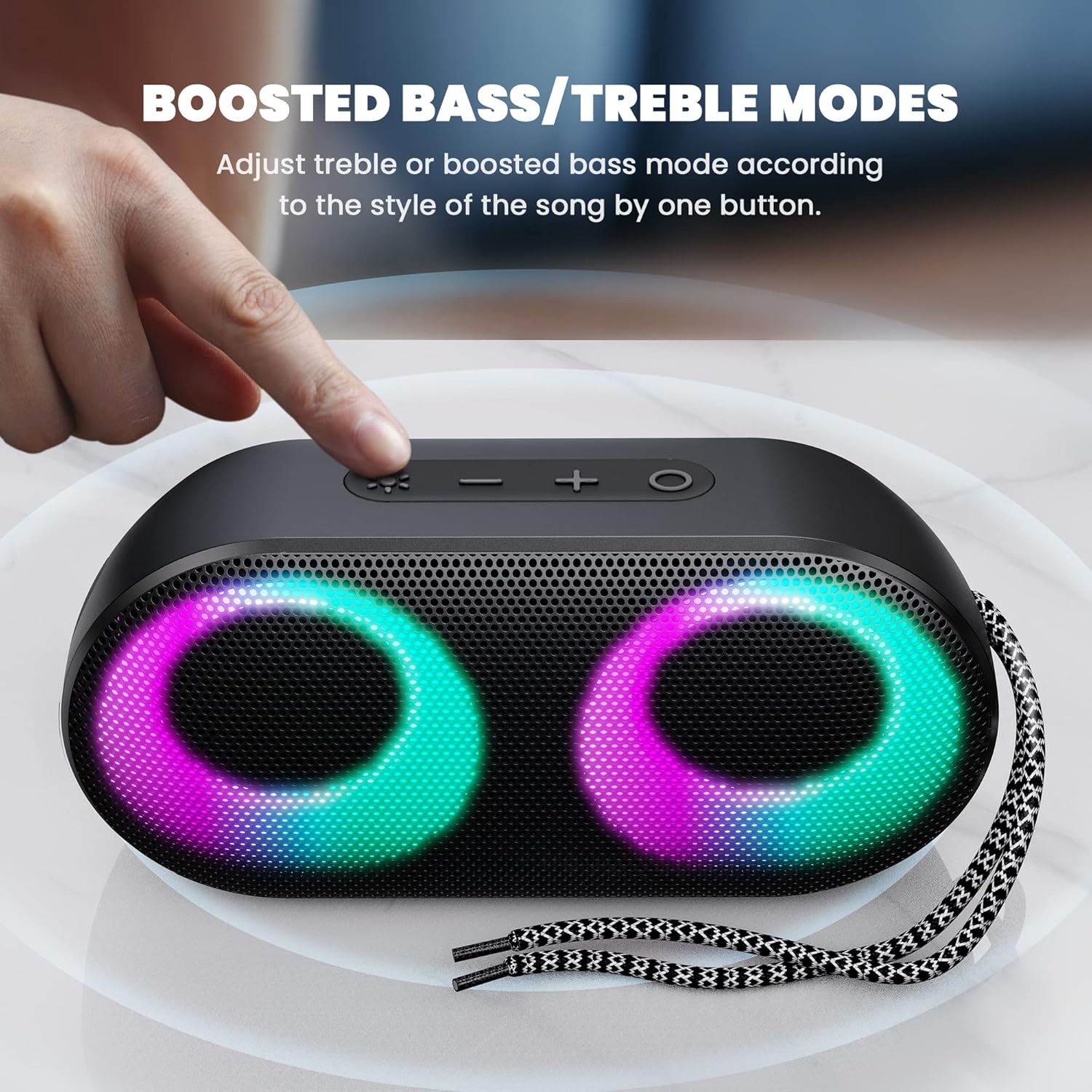 MIATONE Drum Shower Speaker with LED Lights and Bluetooth 53