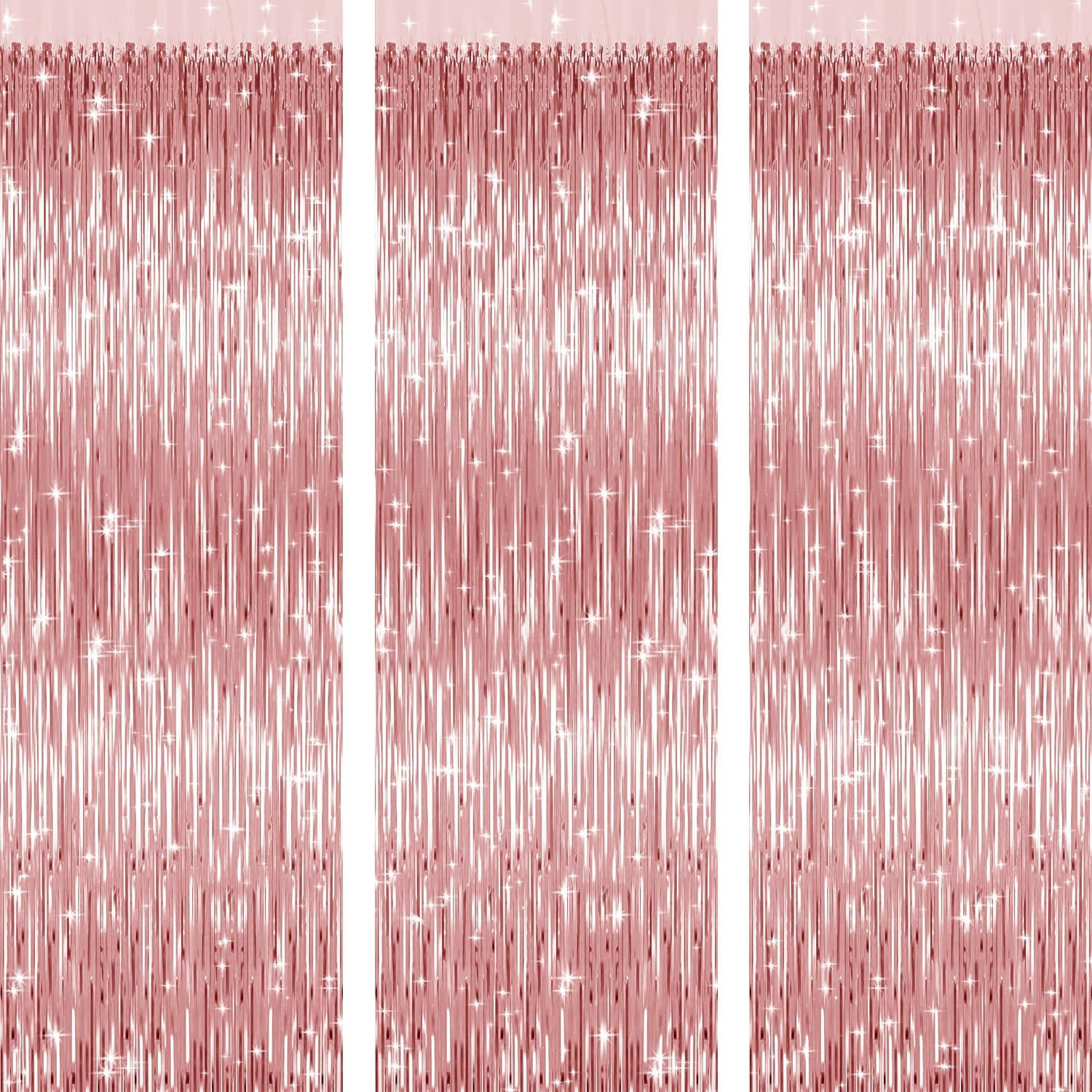 Rose Gold Foil Curtain Backdrop for Birthday Party Decorations