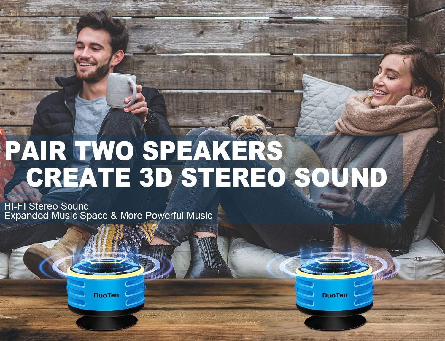 DuoTen Waterproof Bluetooth Speaker with LED Display and Light Show