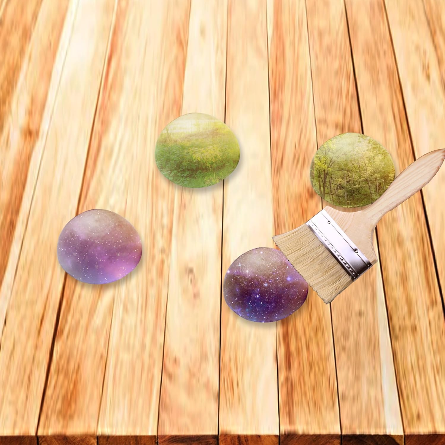 Septe 200pcs Unfinished Half Wooden Balls 12mm