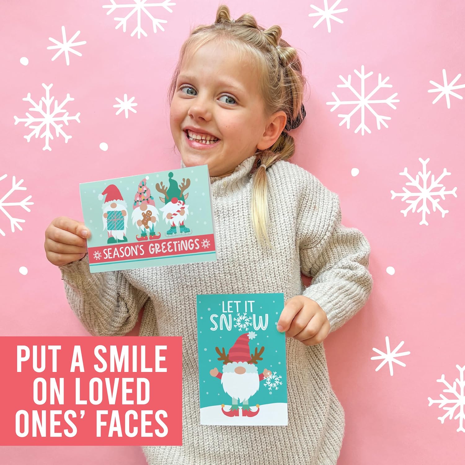 Hadley Designs 24 Gnome Christmas Cards With Envelopes