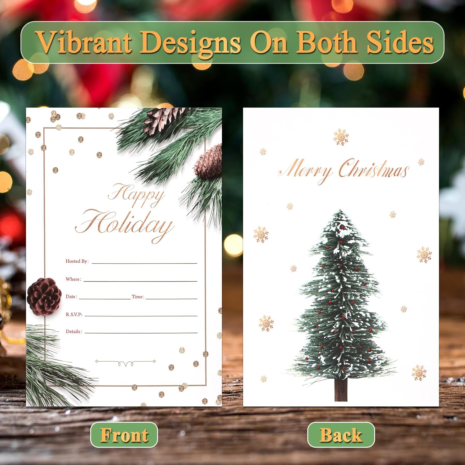 30 Pack Christmas Invitations with Envelopes