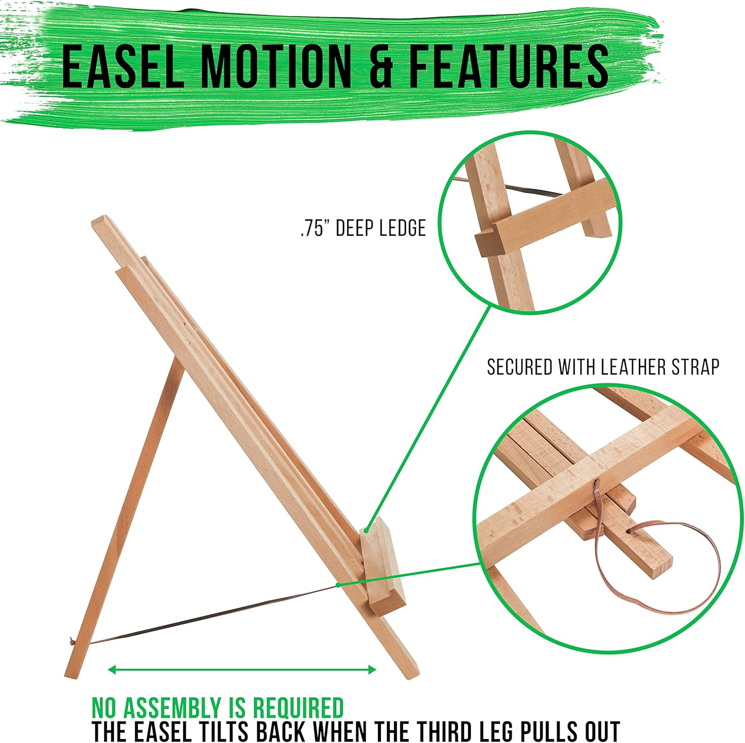 US Art Supply 14 Inch Medium Folding A-Frame Easel