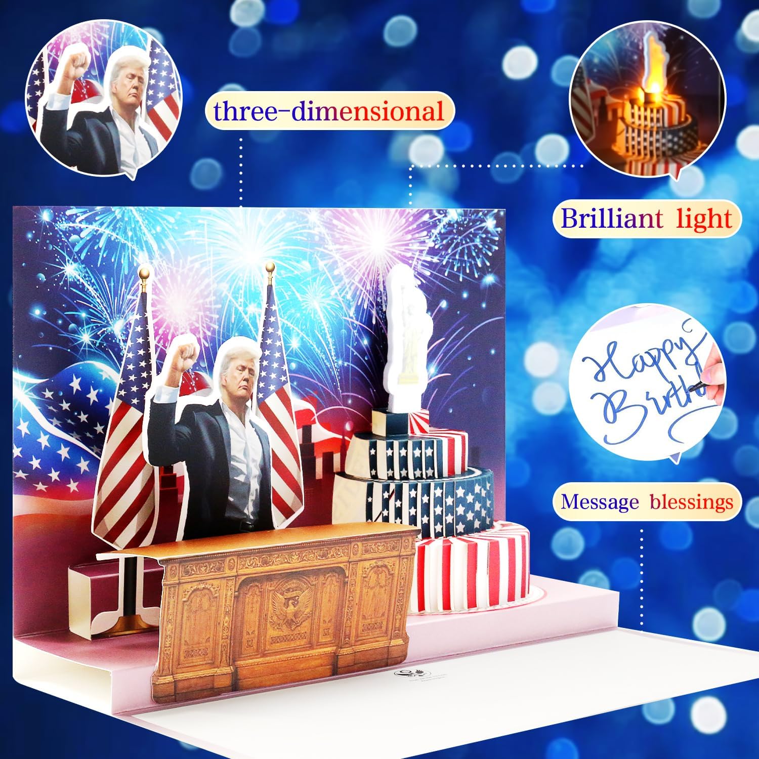 Birthday Card with Talking Donald and Light for Fun Greetings