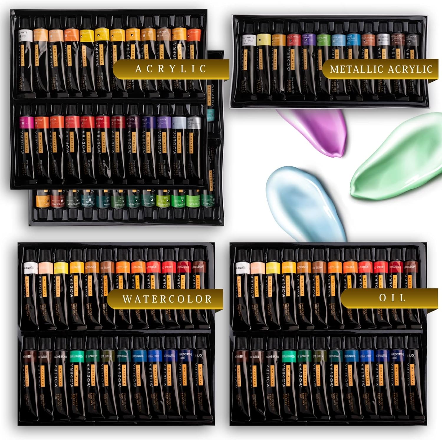 Modera 163-Piece French Easel Painting Set Deluxe Artist Kit