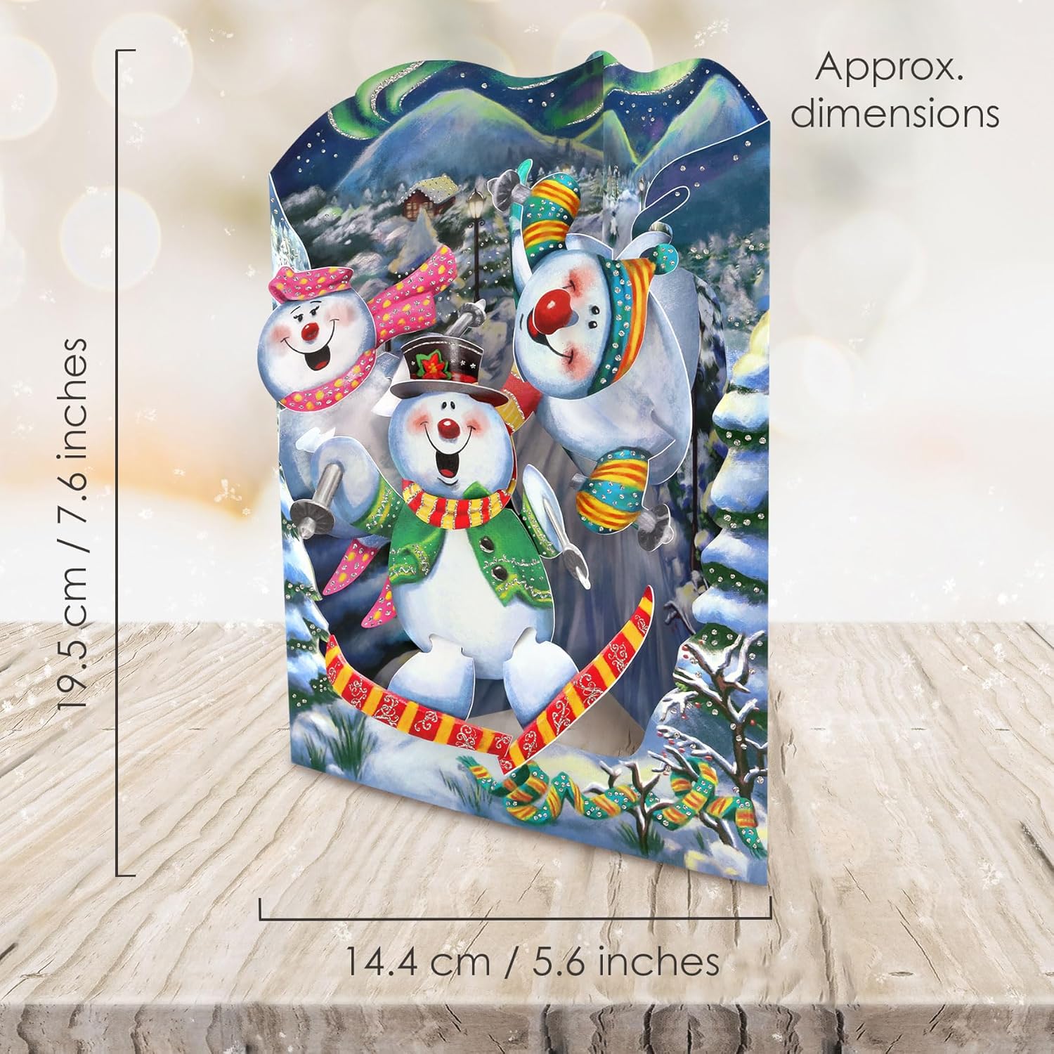 3D Pop Up Christmas Card with Snowmen