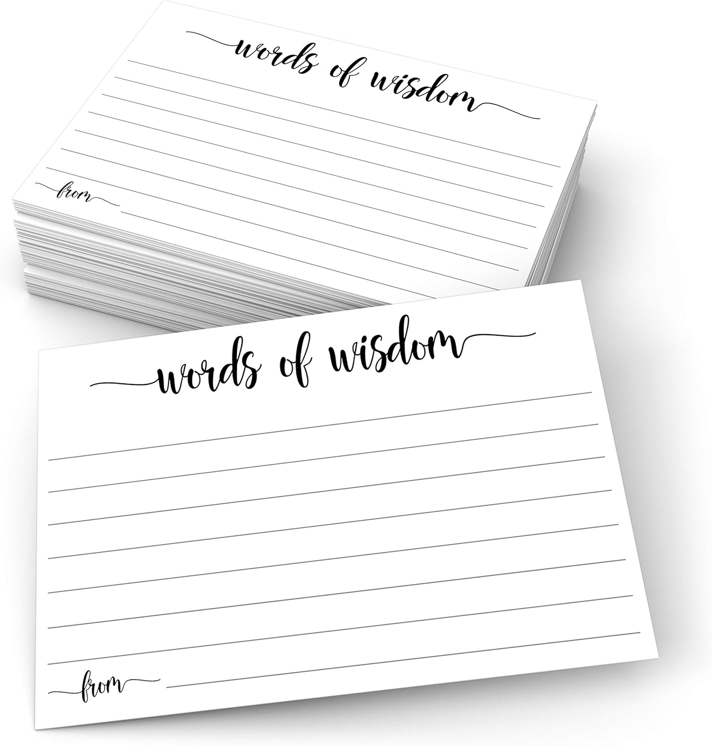 321done Words of Wisdom Card Set 50 Cards 4x6in White USA Made