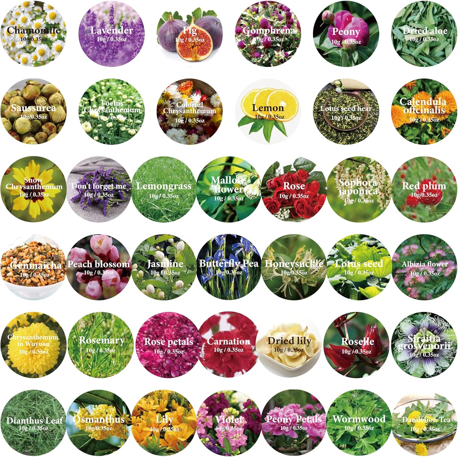 40 Bags Natural Dried Flowers Kit for Soap Candle Resin Jewelry Making