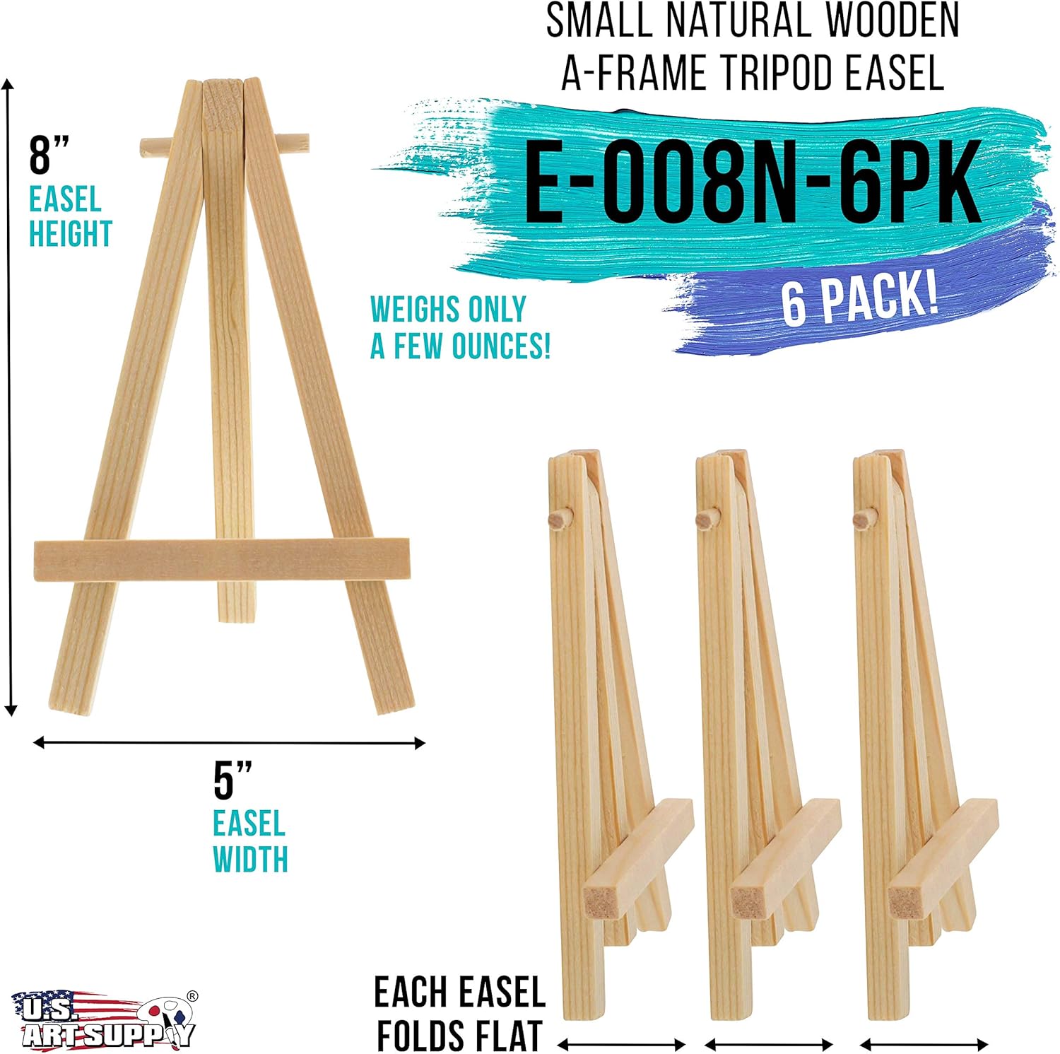 US Art Supply 8 High Wooden Easel 6 Pack