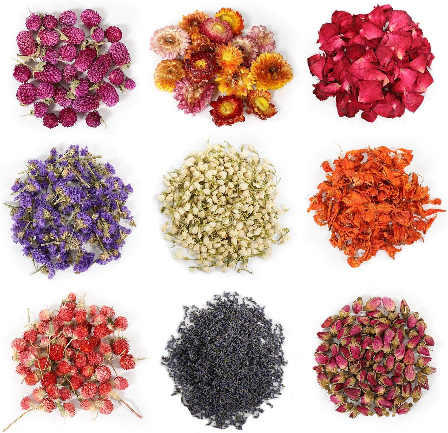 9 Bags Natural Dried Flowers Kit for Soap and Candle Making