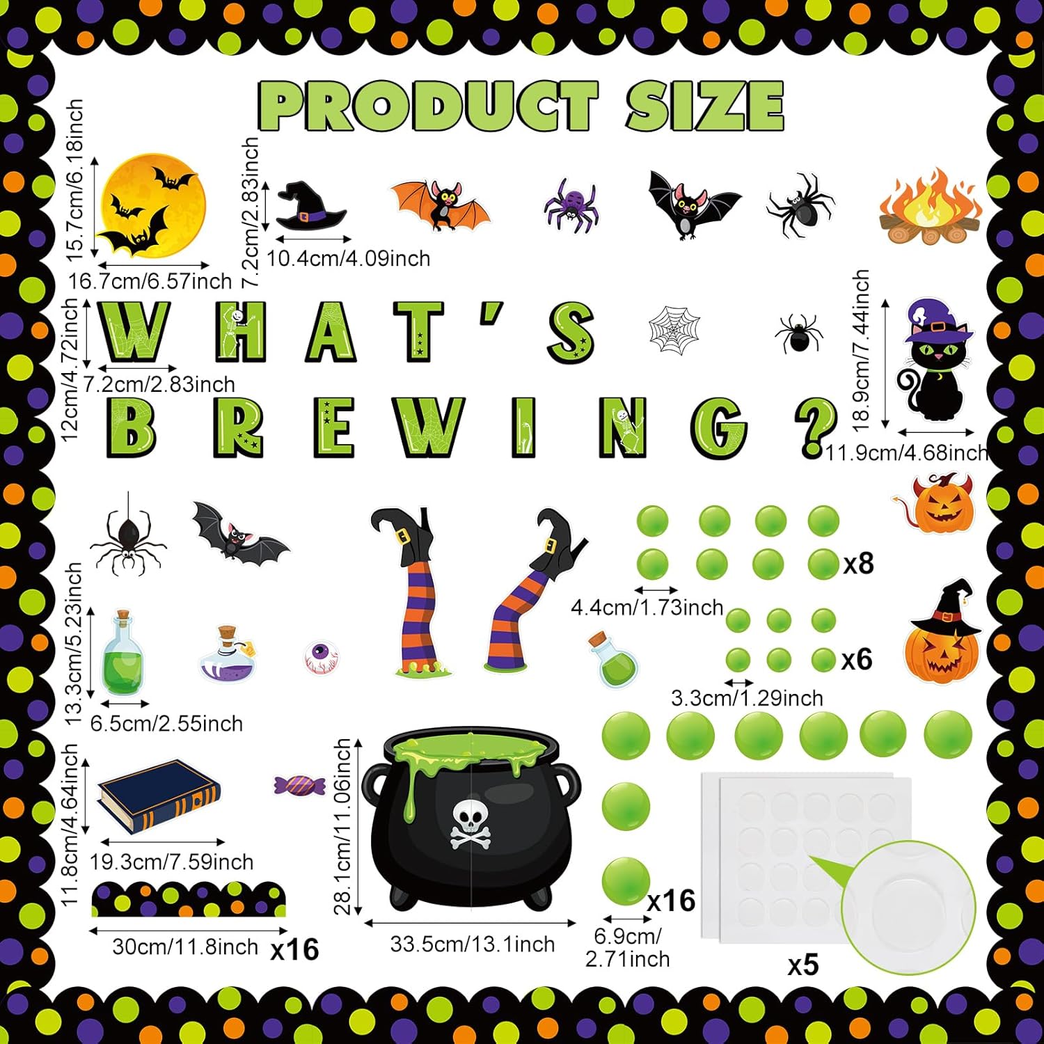 Pasimy Halloween Bulletin Board Decor Set