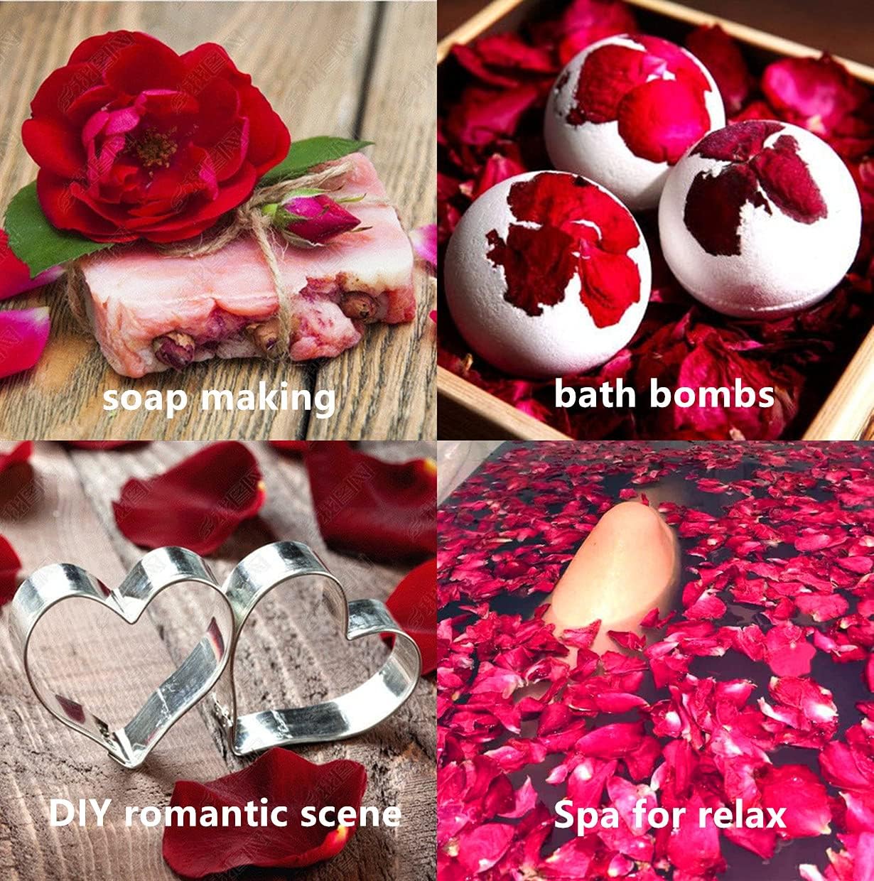 Dried Red Rose Petals 175oz for Bath Soap Crafts Wedding Confetti