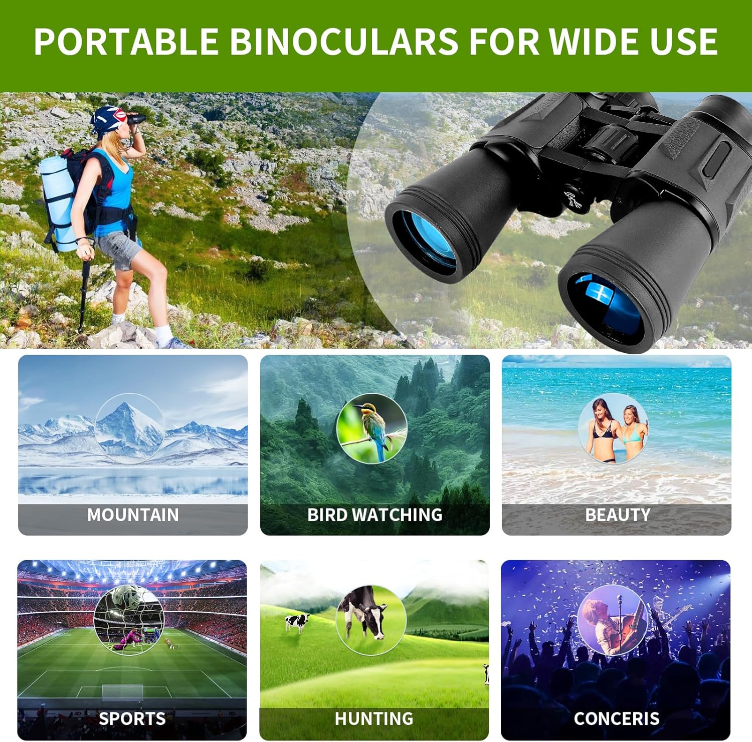20x50 High Powered Binoculars for Adults