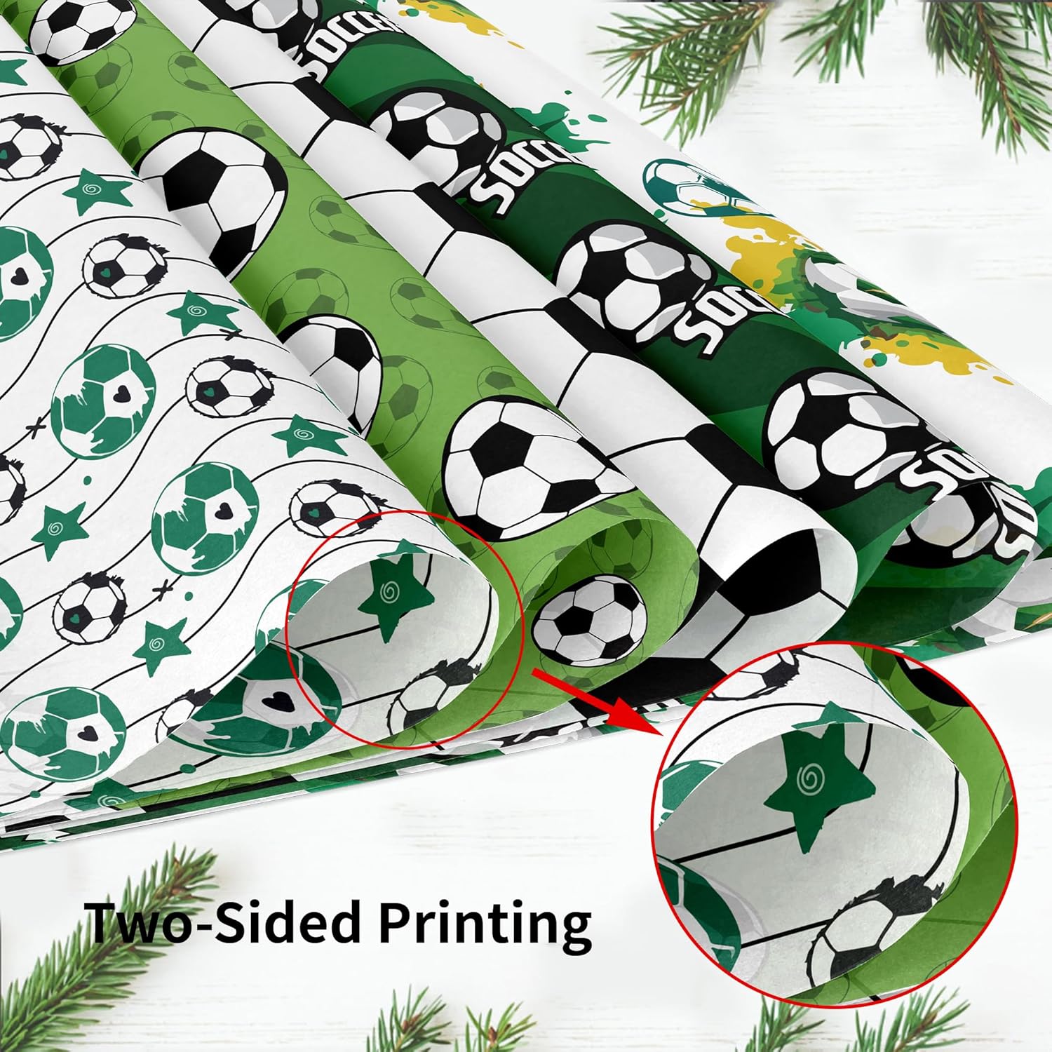 24 Pcs Soccer Pattern Decorative Paper Pad for Scrapbooking