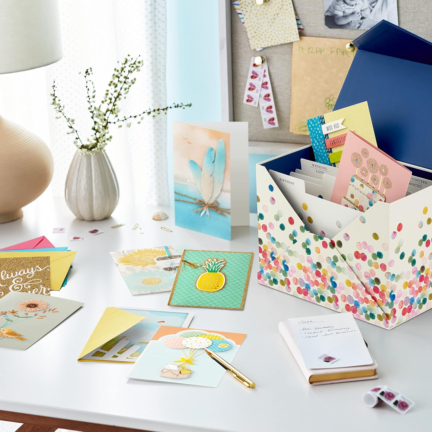 Hallmark Assorted Greeting Cards Set with Organizer Pack of 24