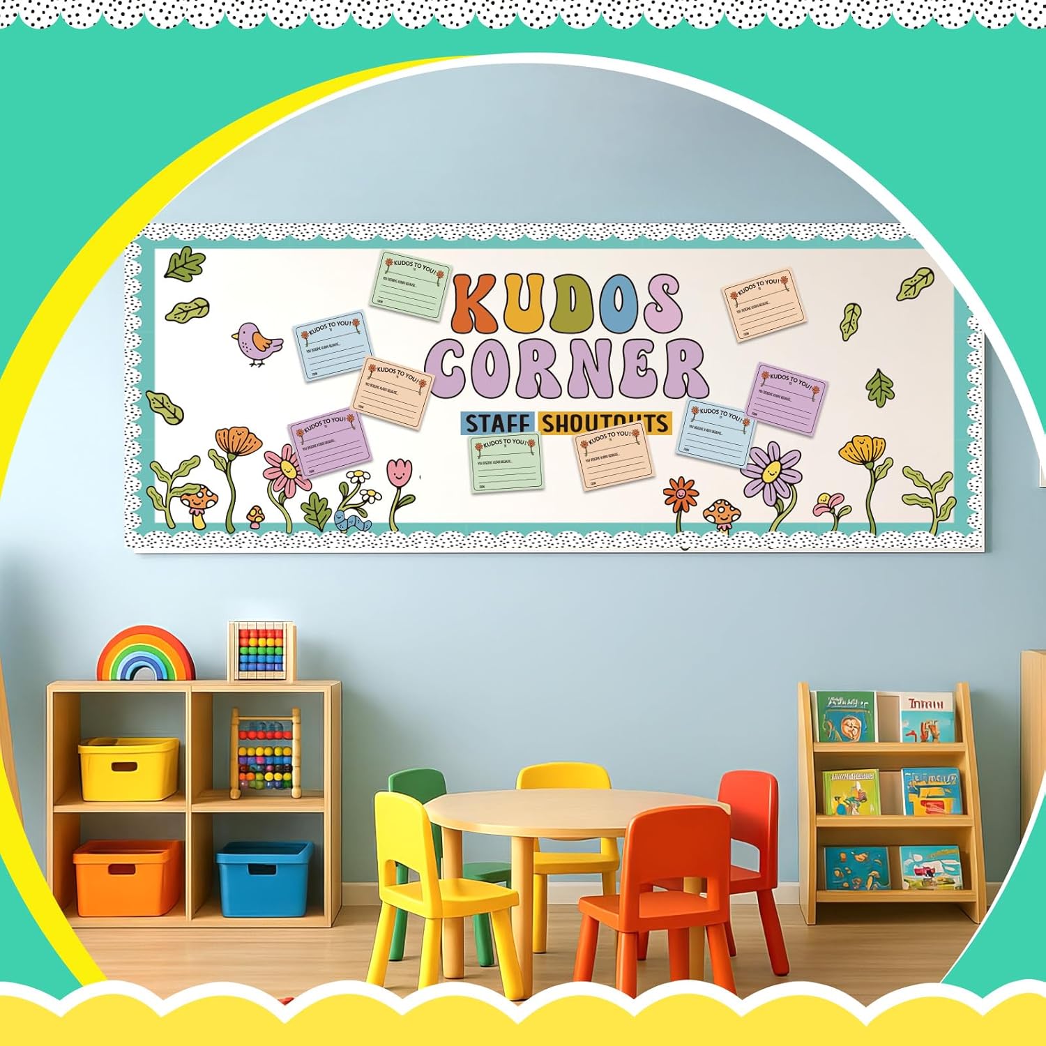 Kudos Corner Bulletin Board Decoration Set with 20 Cutouts