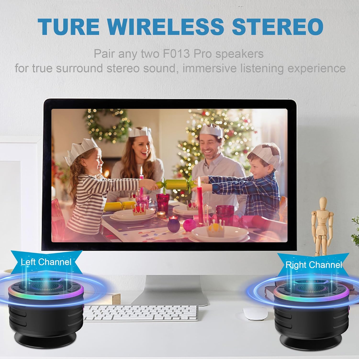 BassPal Bluetooth Speaker with LED Display and Light Show