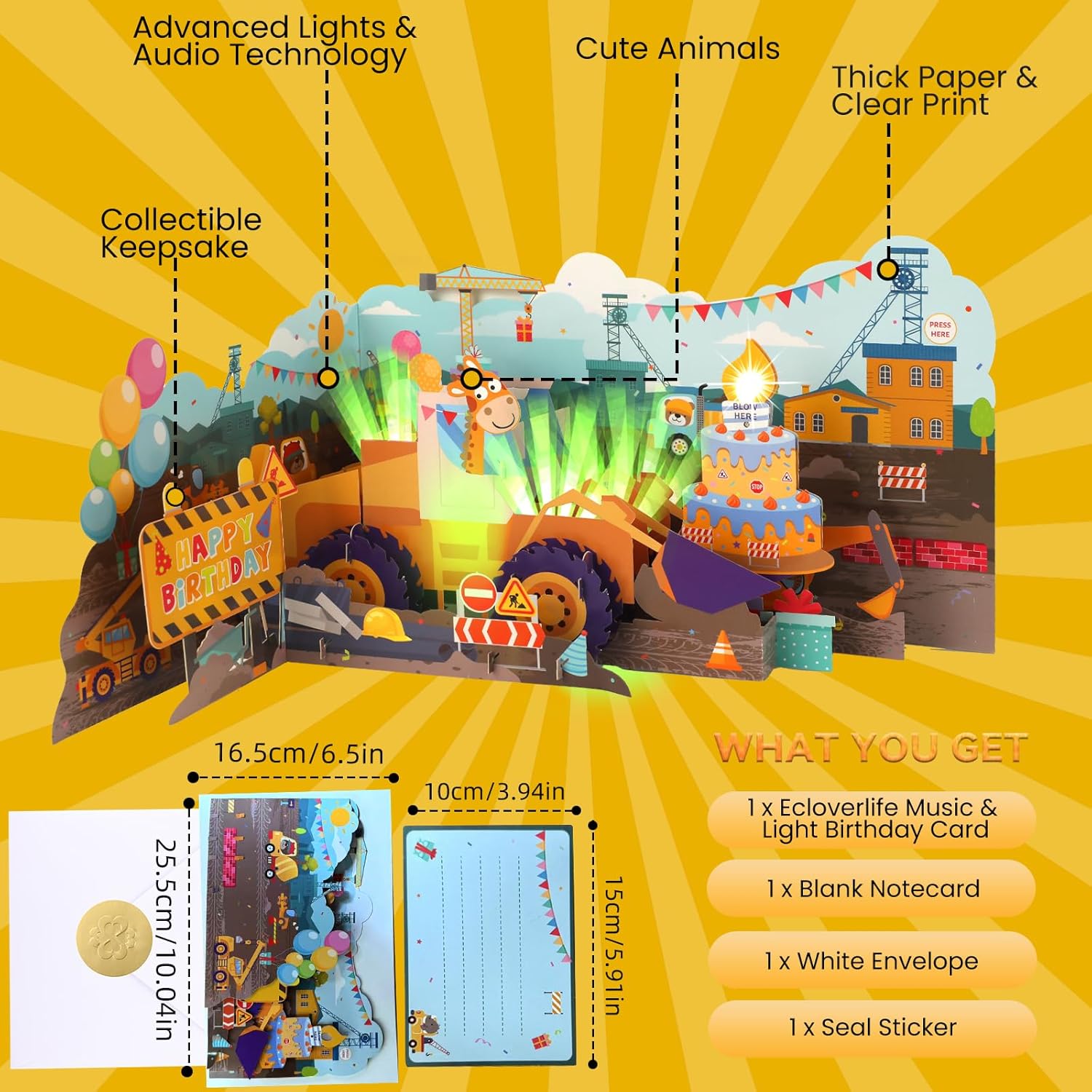 3D Pop Up Musical Birthday Card for Boys and Girls