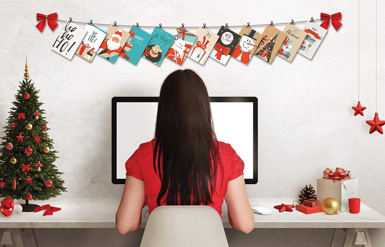 Better Office Products Christmas Greeting Card Set 100 Pack