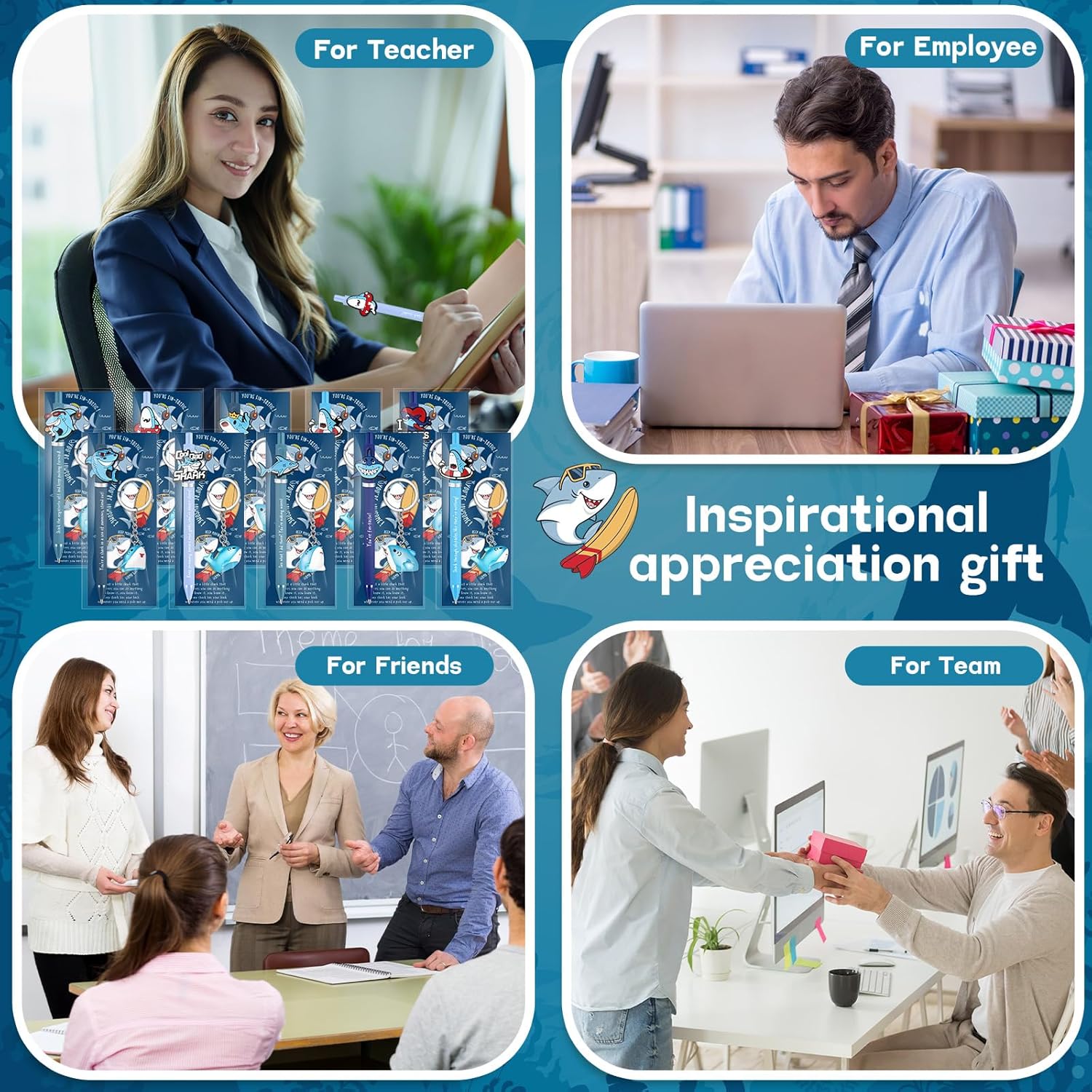 20 Piece Shark Themed Gift Set for Students Teachers Coworkers