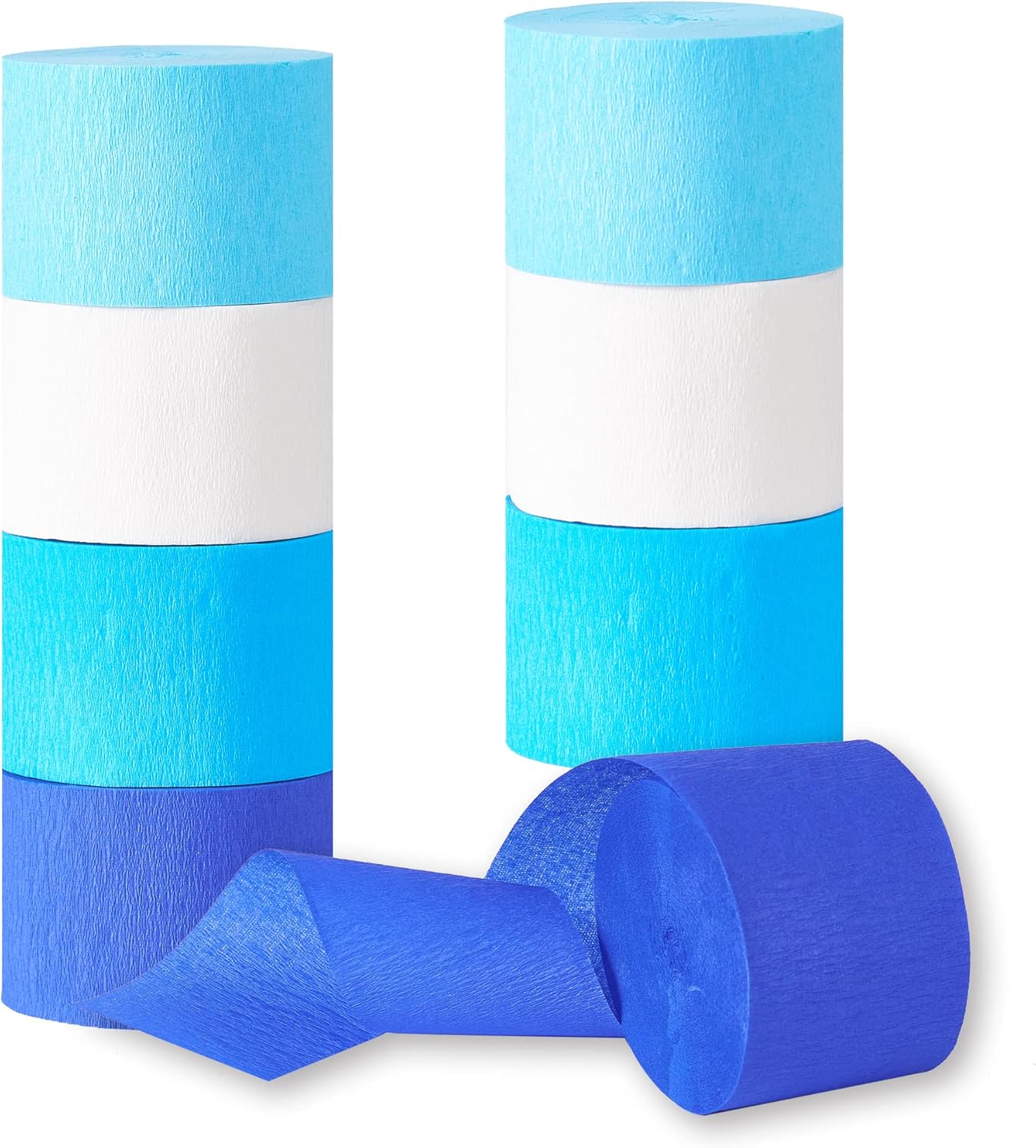 Blue Birthday Decorations 8 Rolls 656ft Crepe Paper Streamers Kit