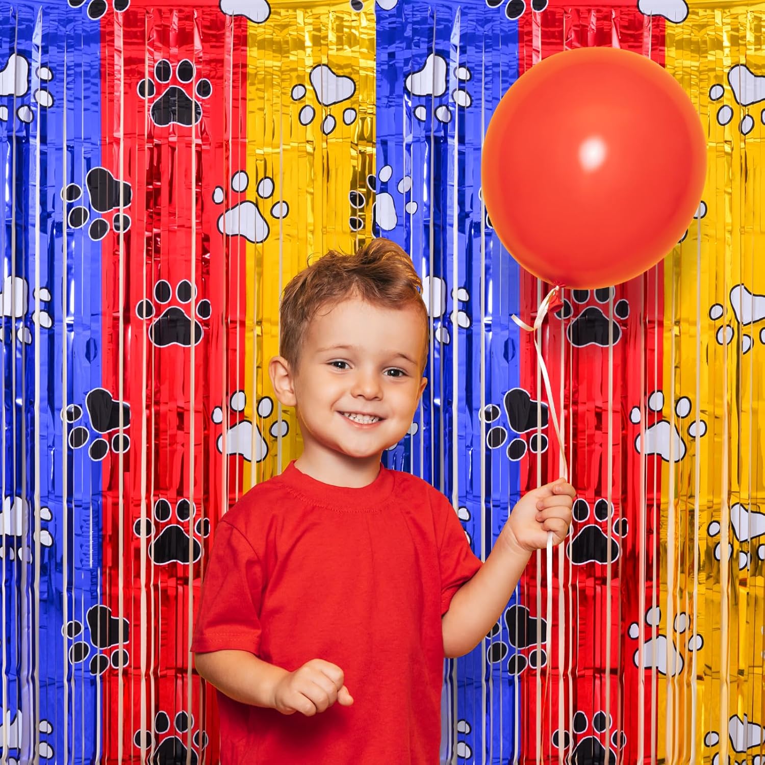 Paw Birthday Decorations 2 Pack Gold Red Blue