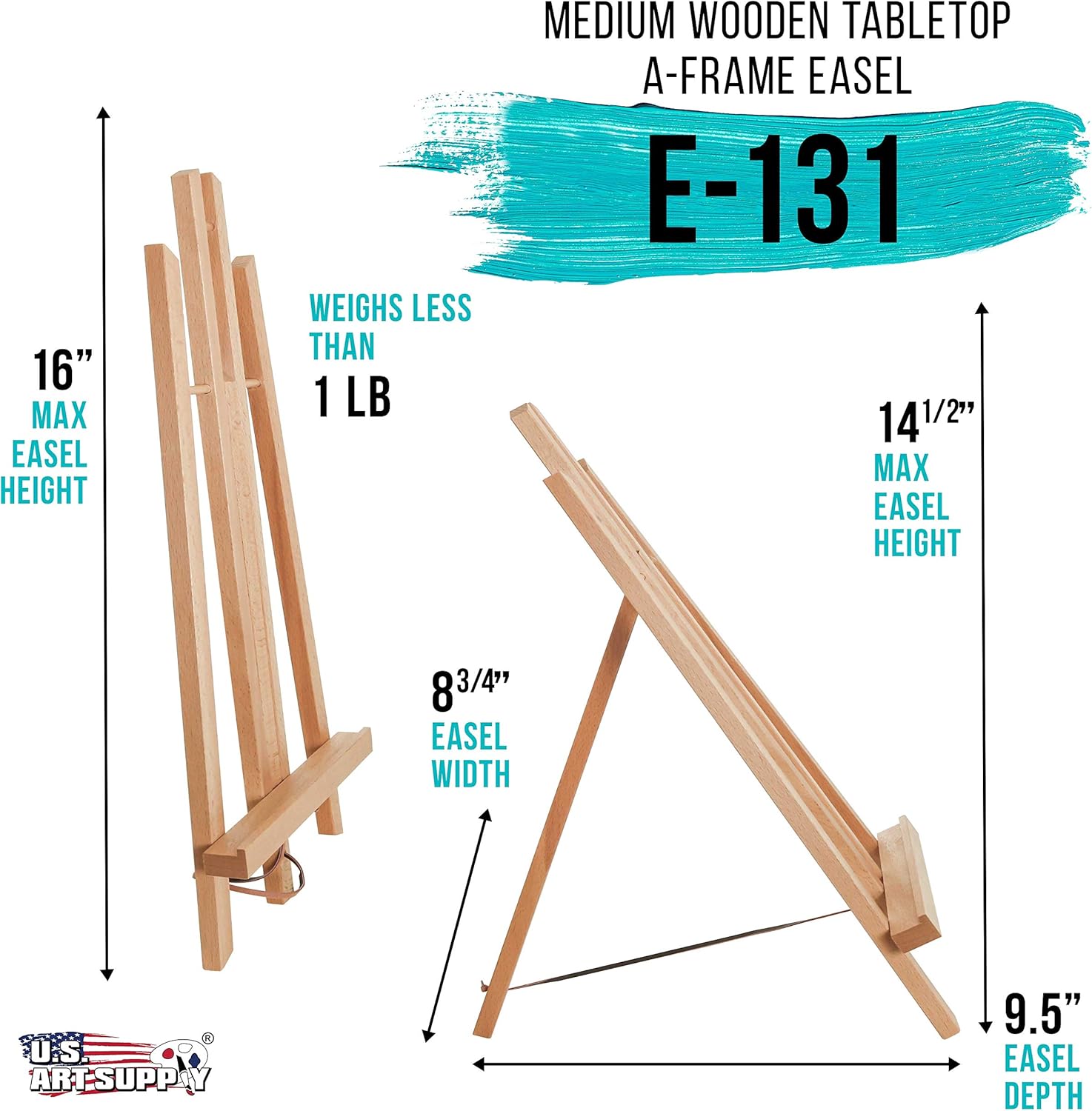 US Art Supply 14 Inch Medium Folding A-Frame Easel