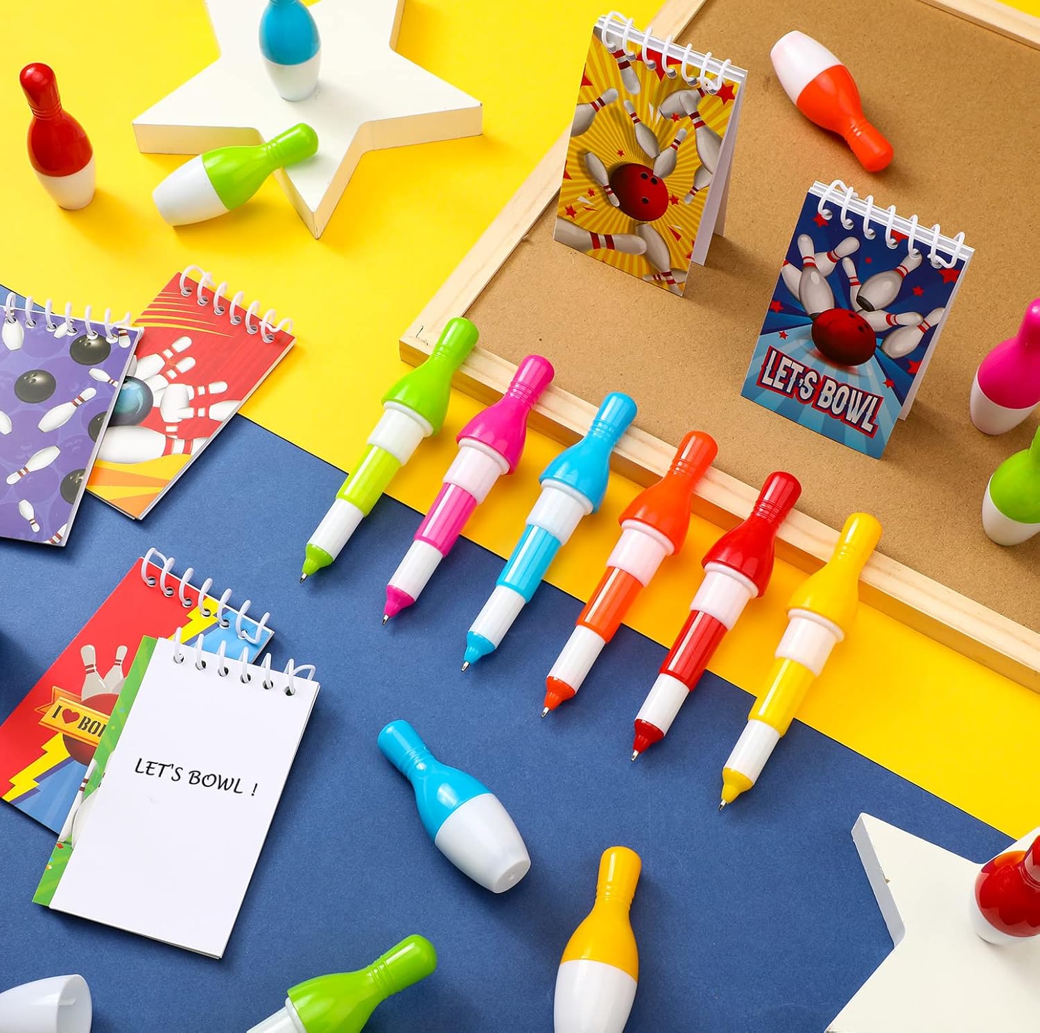 Kisston 48 Pcs Bowling Party Favors with Notebooks and Pens