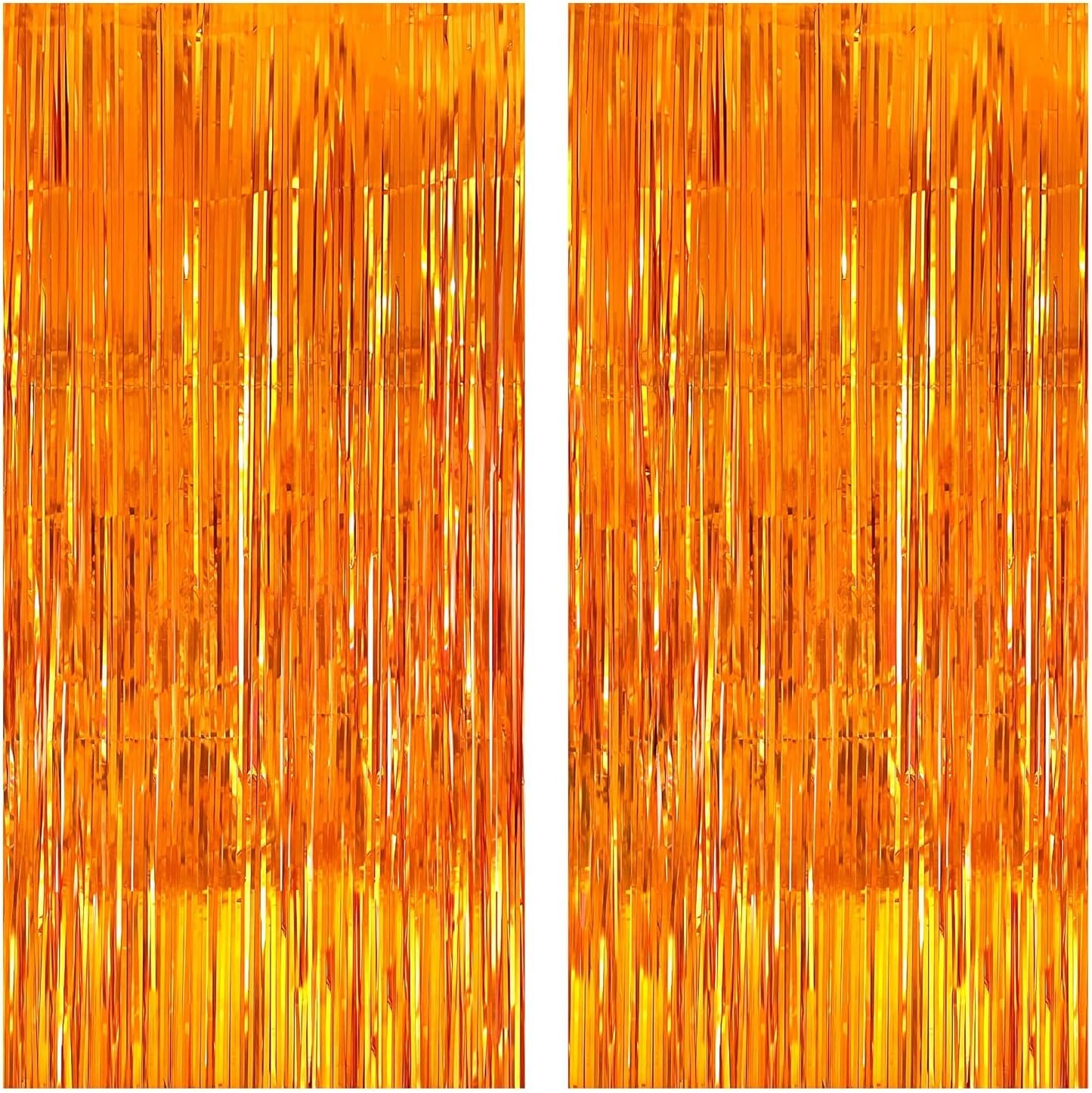 KatchOn XtraLarge Orange Fringe Backdrop Curtain 32x8 Feet Pack of 2