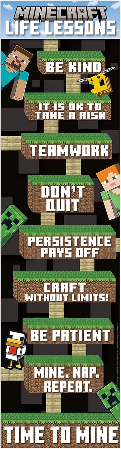 Eureka Minecraft Life Lessons Vertical Classroom Banner