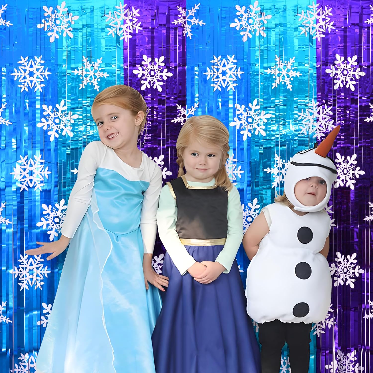 Winter Princess Party Decorations 2 Pack Tinsel Foil Curtains