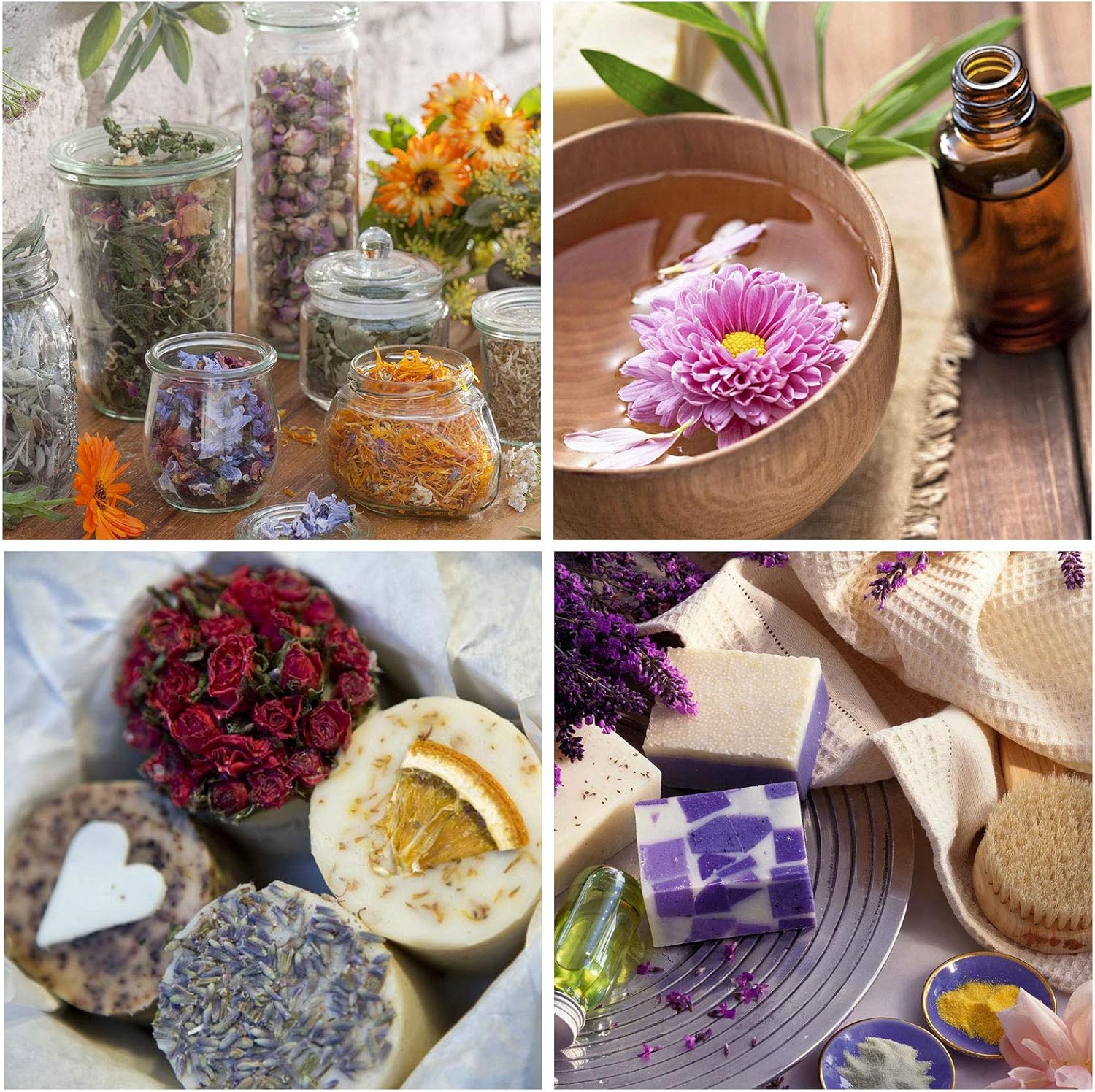 9 Bags Natural Dried Flowers Kit for Soap and Candle Making