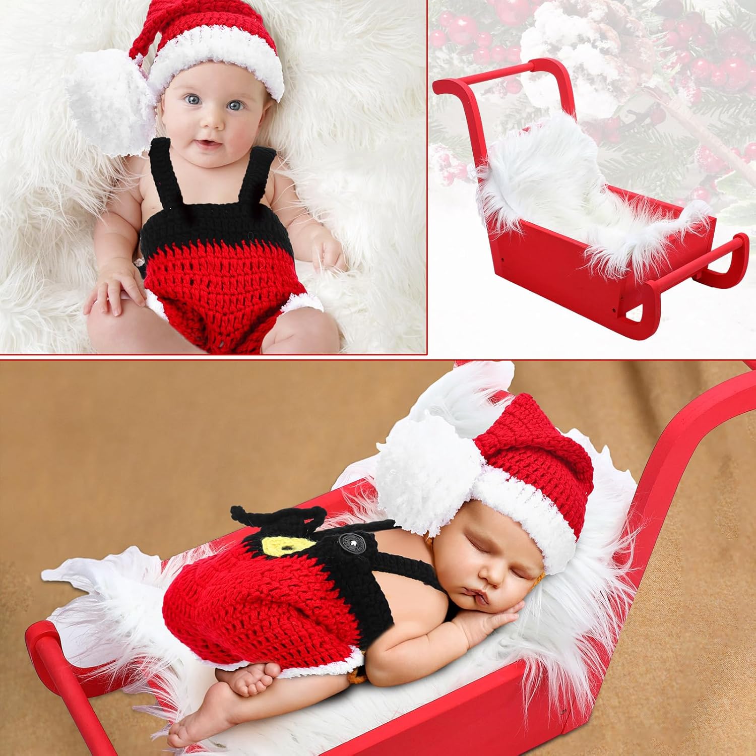 3 Set Christmas Newborn Photography Props
