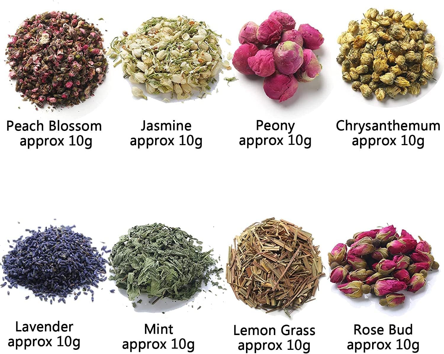 Dried Flowers and Herbs for Soap and Cosmetic Making 8-Piece Set