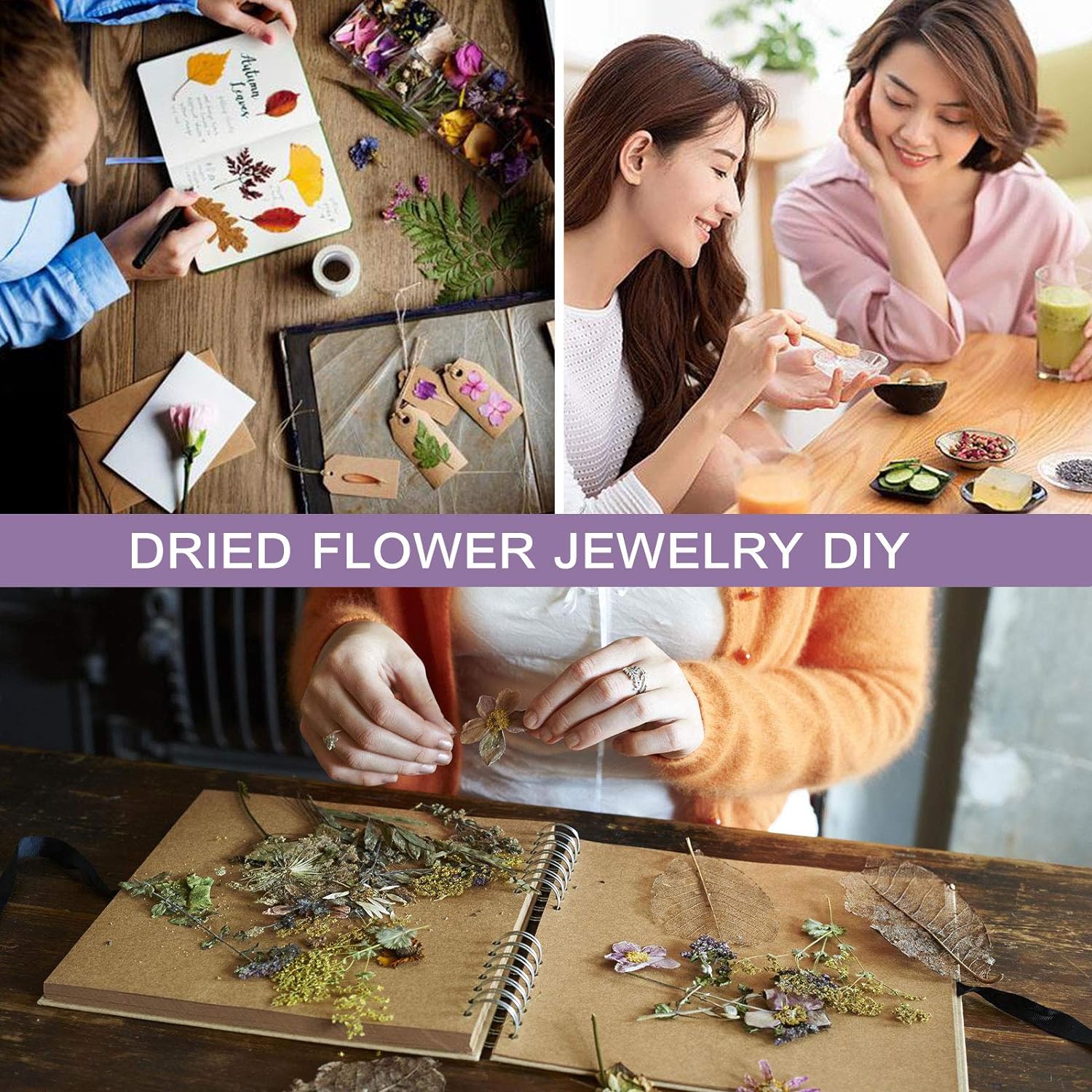 SACATR Dried Flowers 50 Bag Natural Herb Kit for Crafts