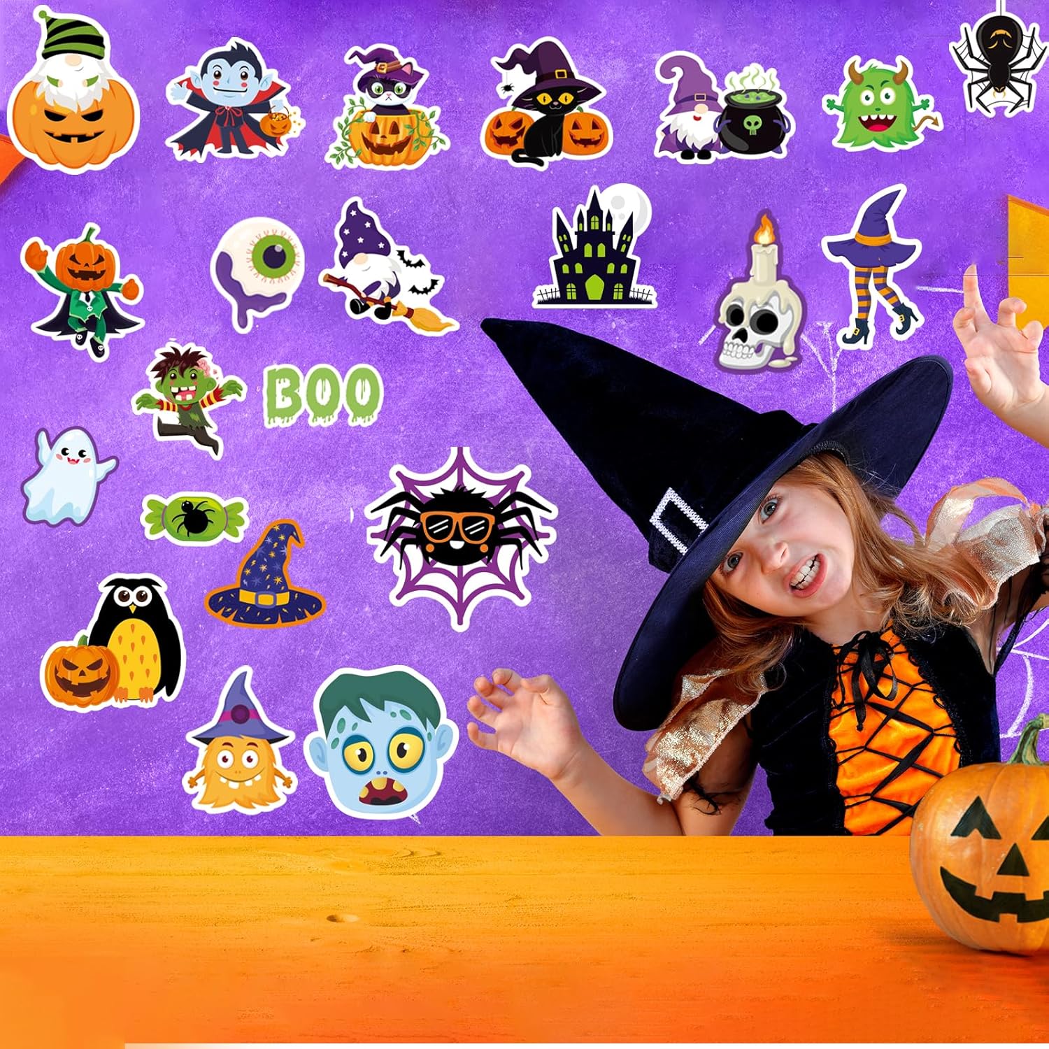 Halloween Bulletin Board Decorations with 81 Cutouts