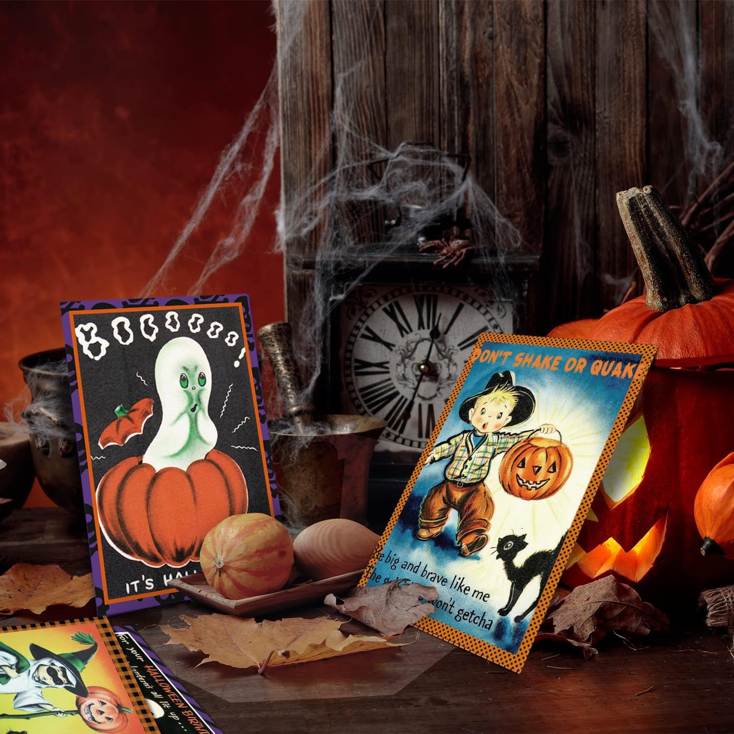 30 Pcs Halloween Greeting Cards with Envelopes and Stickers