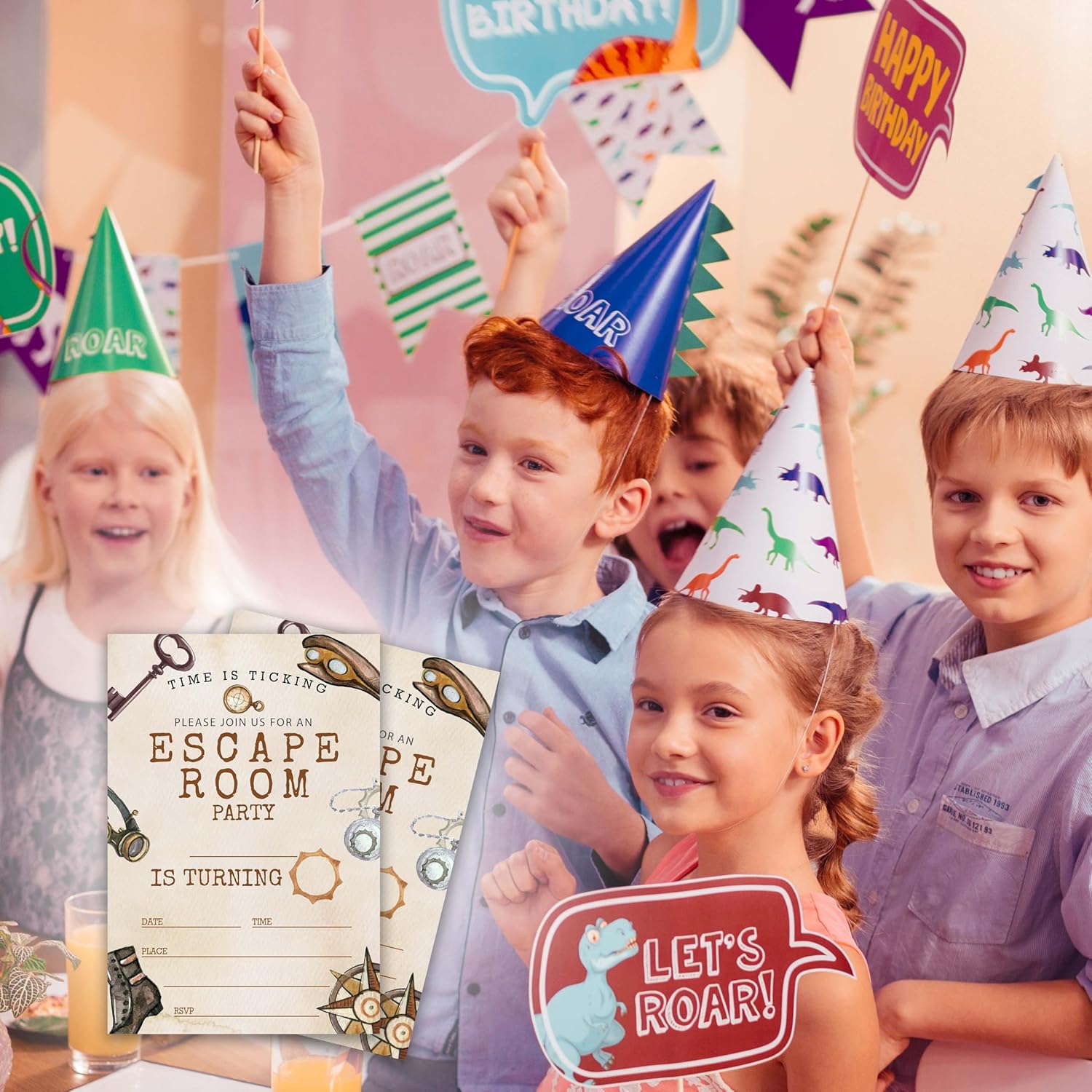 Escape Room Birthday Invitations 20 Cards 4x6 with Envelopes